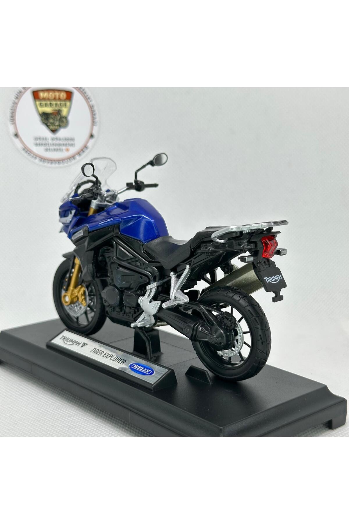 مدل خودرو TRIUMPH EXPLORER 1:18 SCALE DIECAST MODEL MOTORCYCLE – دارای مجوز اسباب بازی و مجسمه فلزی اورجینال MotoGarage