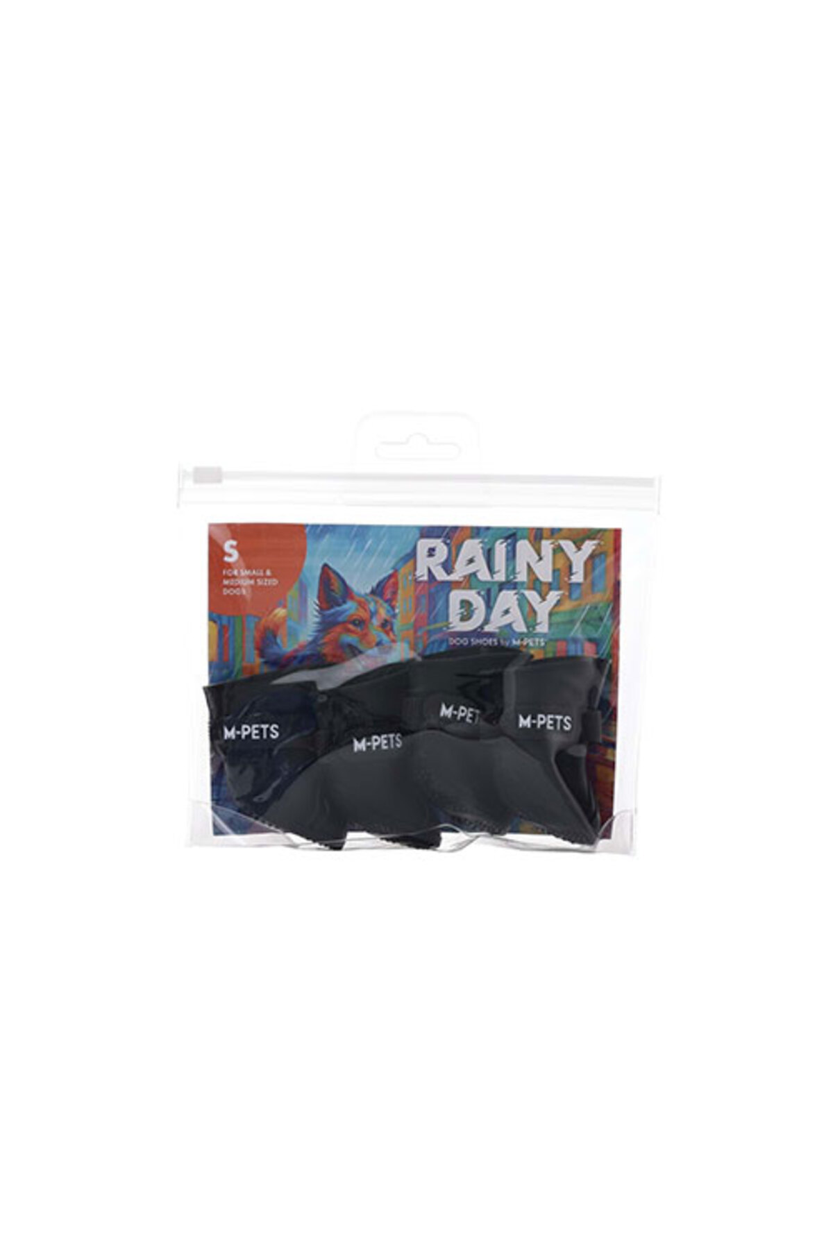کفش سگ ام‌پتس M-PETS Rainy Day، مشکی، سایز Small، ۳×۴ سانتی‌متر