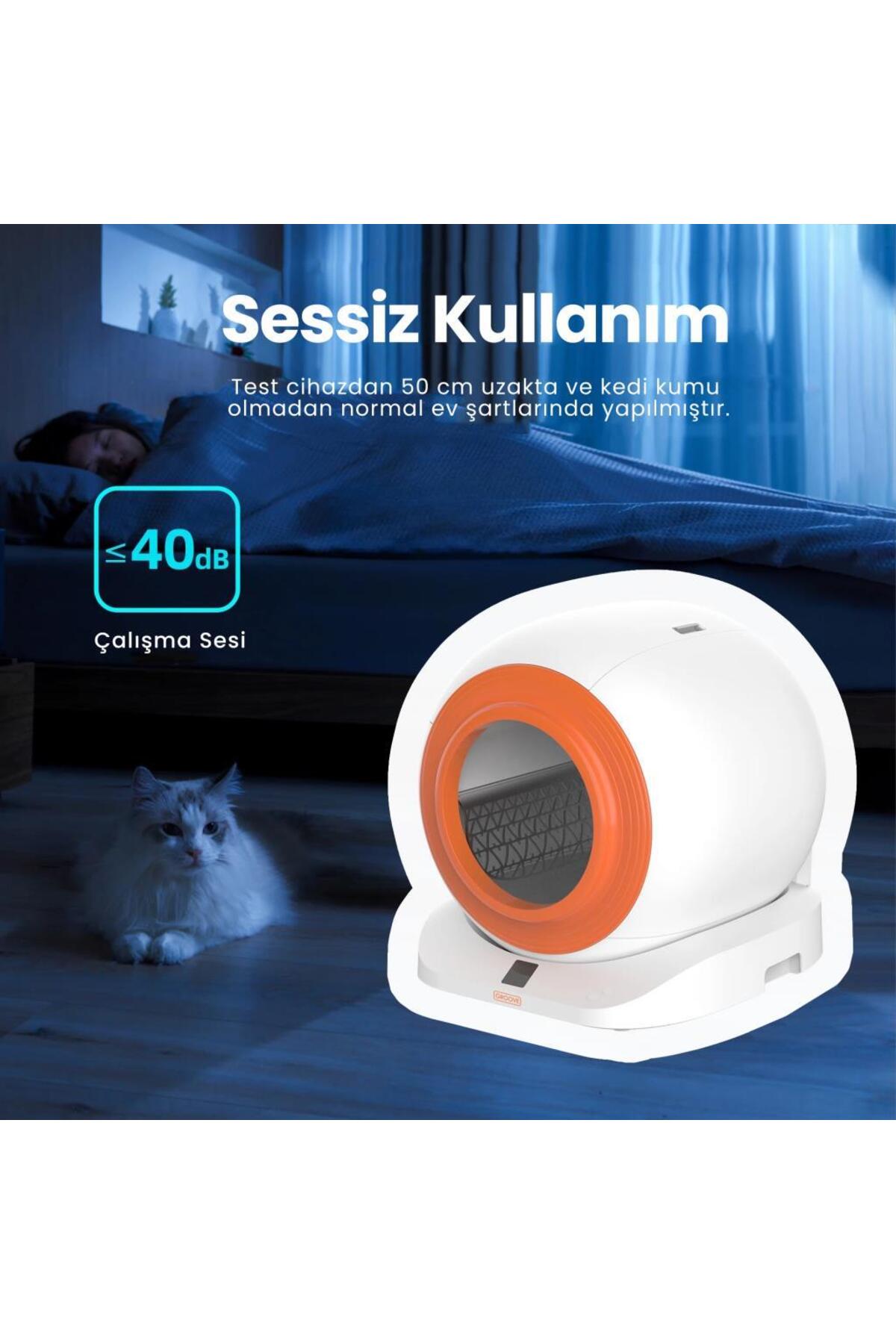 توالت هوشمند گربه گروو Groove Q-Clean وای‌فای، نارنجی