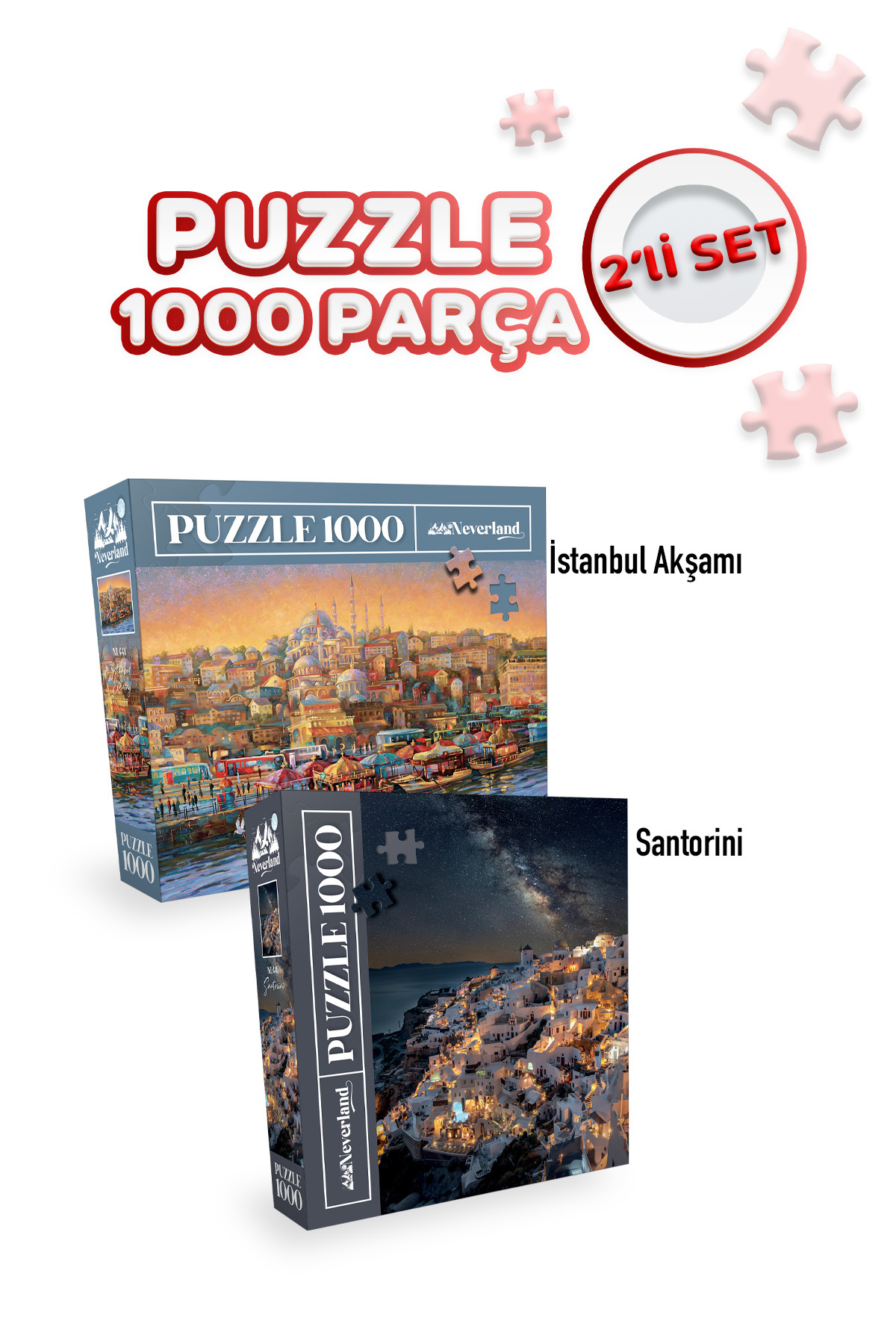پازل 2 1000 قطعه عصر استانبول و سانتورینی Neverland