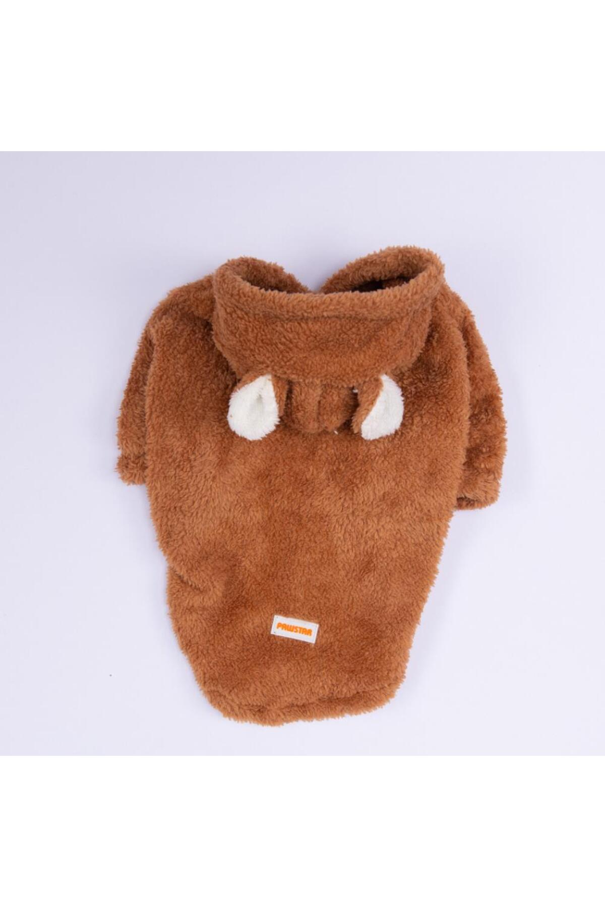 هودی سگ پاوستار Pawstar Lucca Teddy، مدل PS25-1098، قهوه‌ای با گوش خرسی