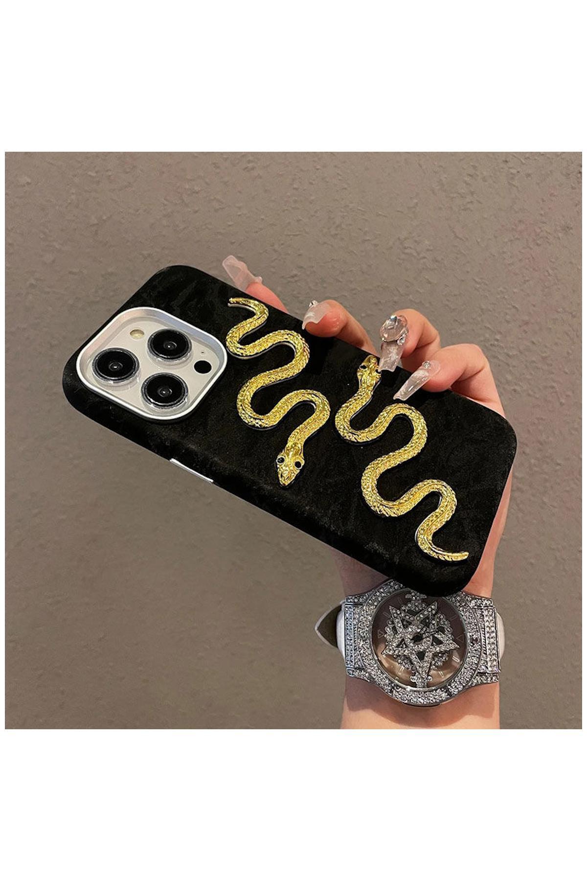 کاور و قاب اپل آیفون 14 پرو سازگار با پارچه ای ZEBANA SERPENT VELVET CASE مشکی اورجینال Zebana