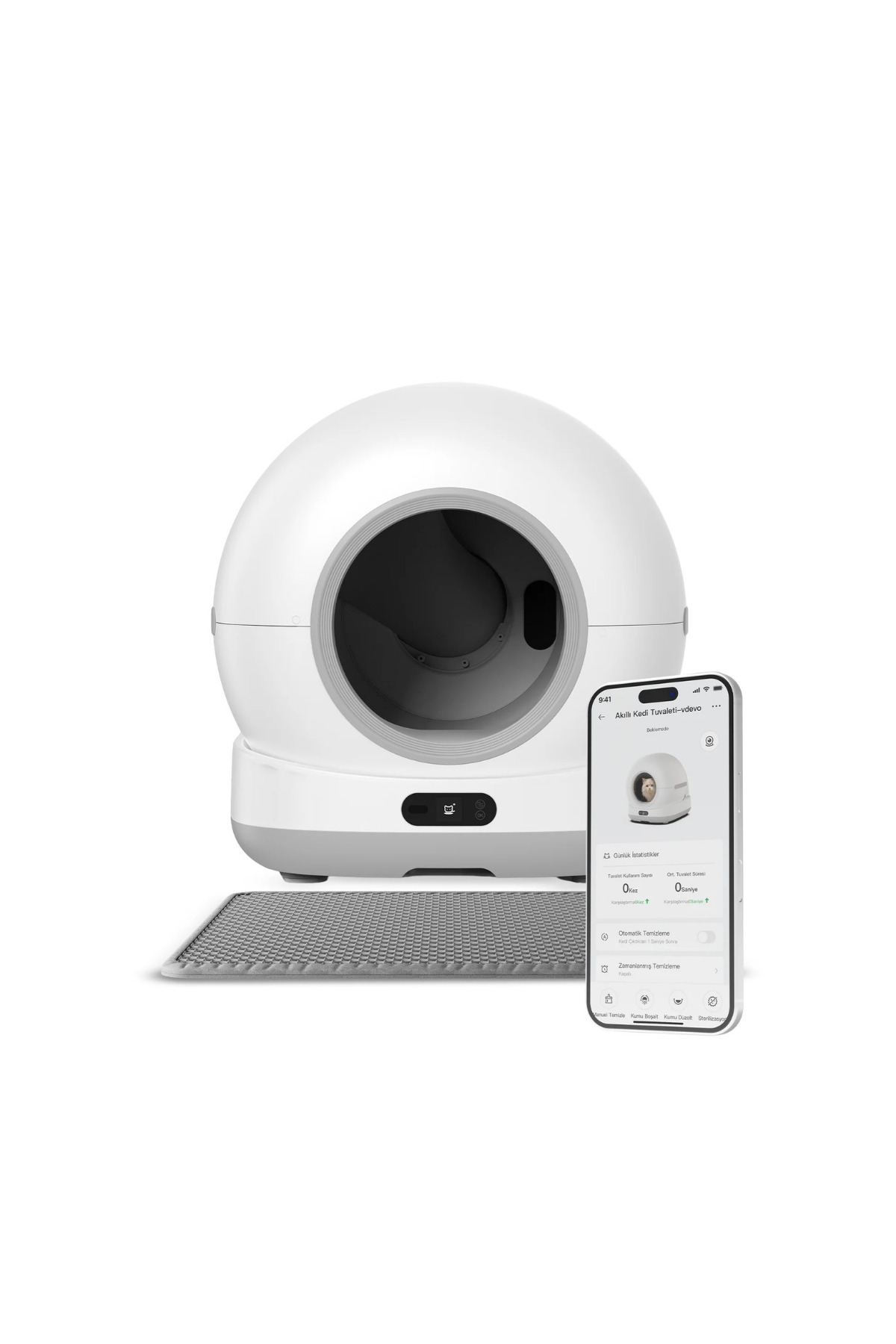 ست توالت گربه خودکار ۷۲ لیتری و ظرف غذای فولادی زنون اسمارت Xenon Smart، مدل B02860000016