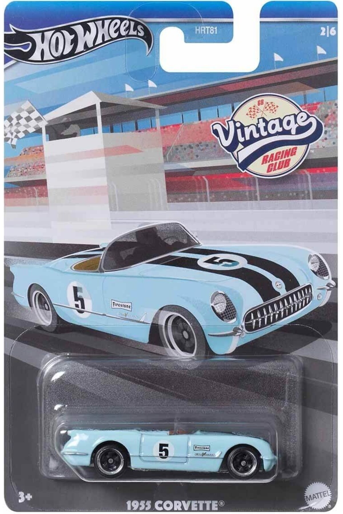 ماشین اسباب بازی اتومبیل های پرنعمت 1955 CORVETTE HRV01 هات ویلز اورجینال HOT WHEELS