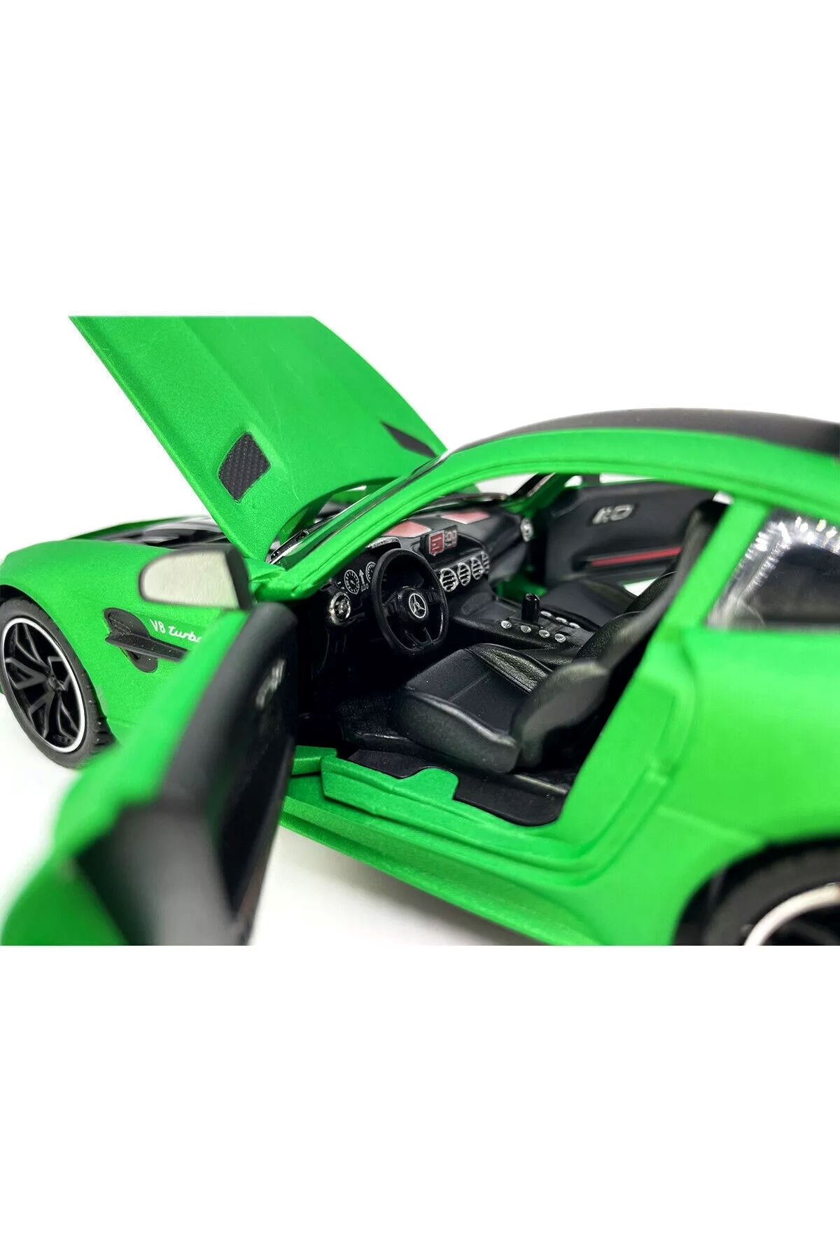 مدل خودرو مرسدس بنز AMG GTR ماشین V8 توربو با درهای باز چراغ و صدا اورجینال scntoys