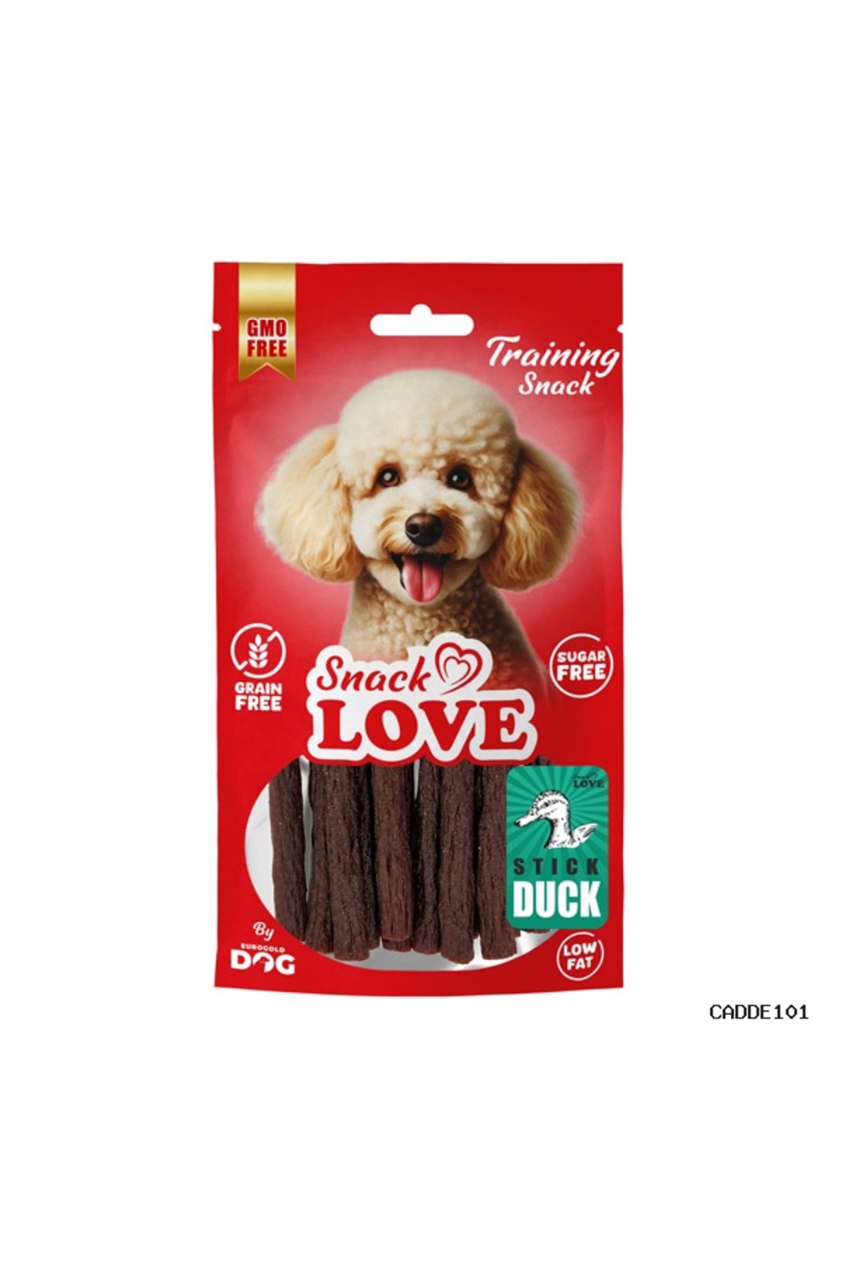 تشویقی میله‌ای اردکی سگ، سری Snack Love، ۱۱ سانتی‌متر، قطر ۱ سانتی‌متر، ۷۰ گرم یوروداگ Eurodog
