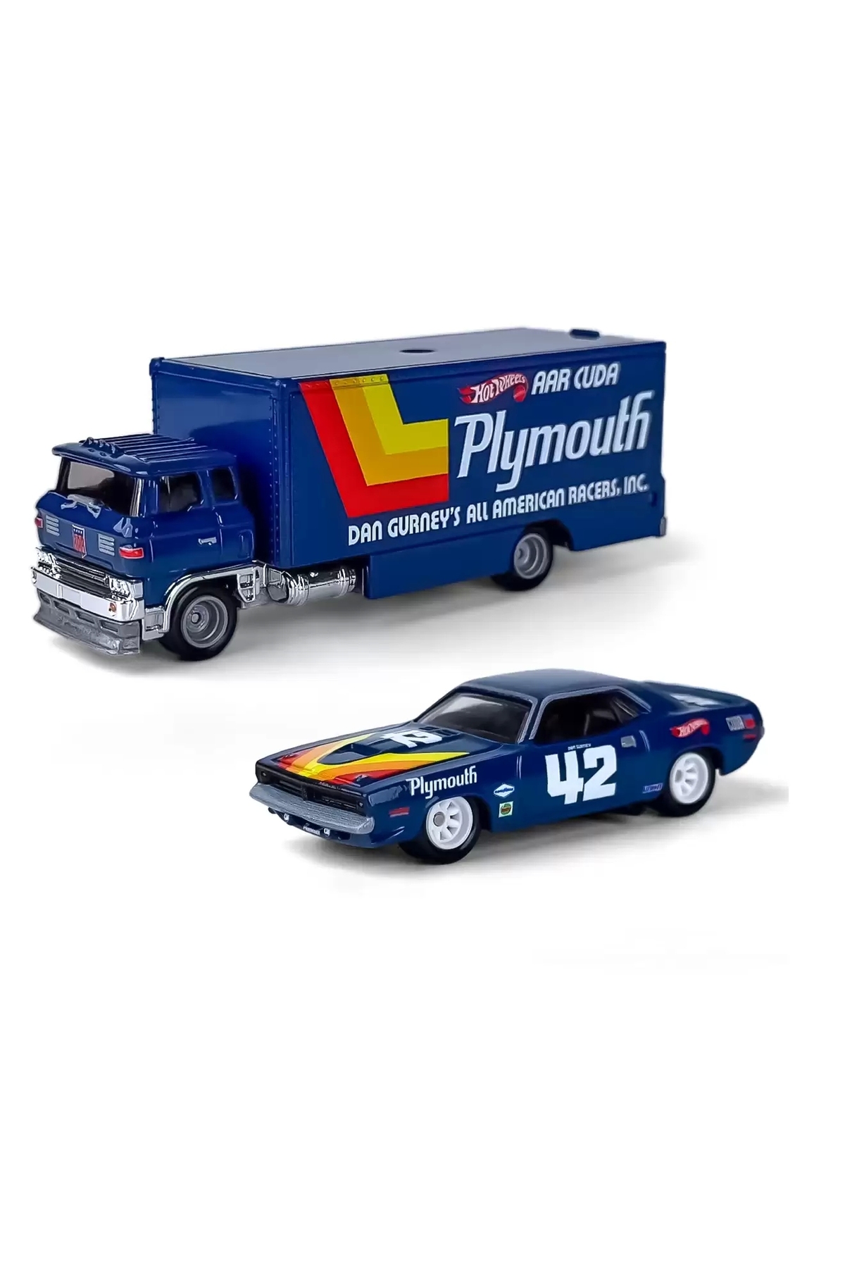 مدل خودرو HOT WHEELS PREMIUM TEAM TRANSPORT 70 PLYMOUNT AAR CUDA SAKURA SPRINTER HRV38 اورجینال Hotwhells