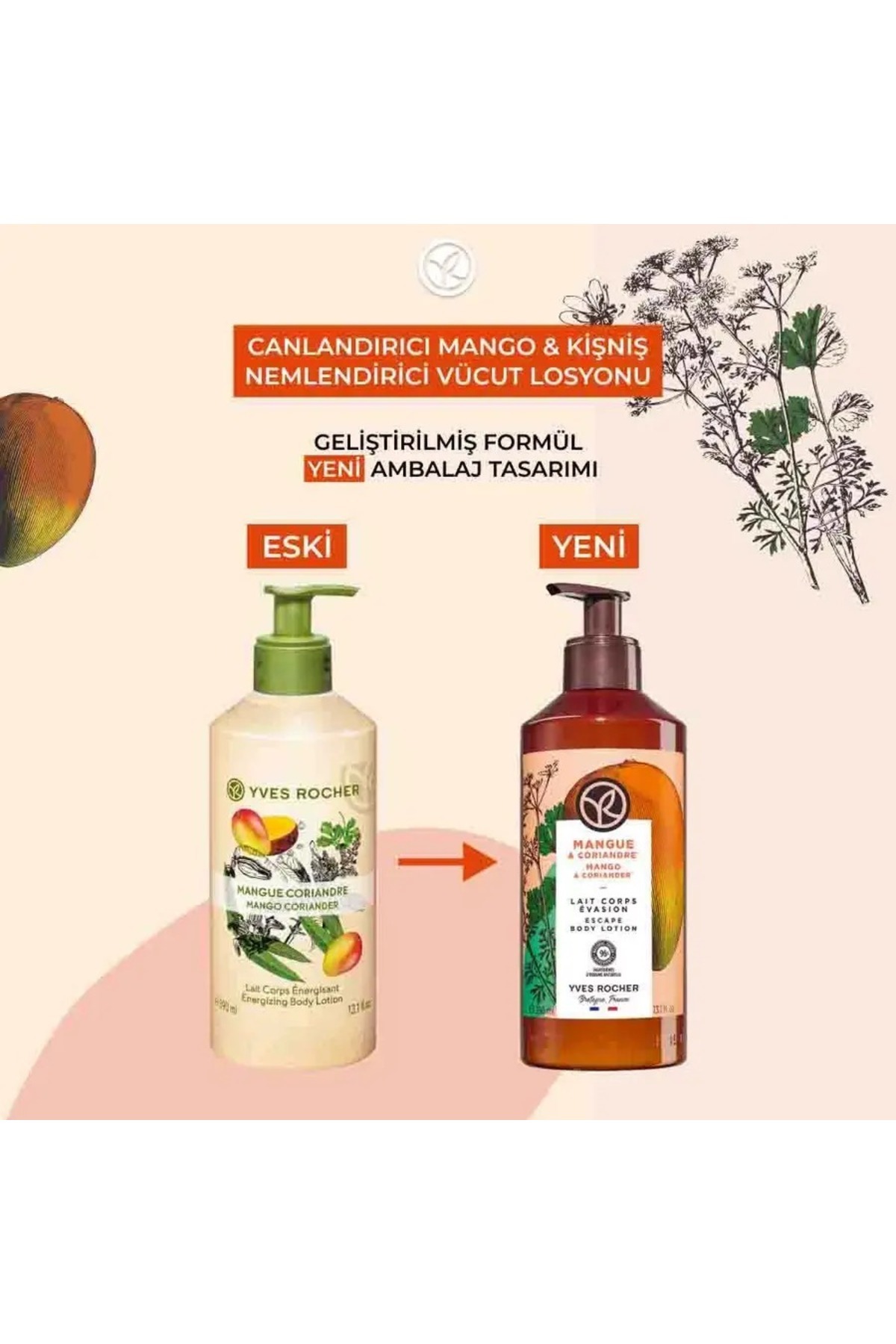 لوسیون مرطوب کننده بدن مانگو تقویت 390 میلی لیتر ایوروشه Yves Rocher