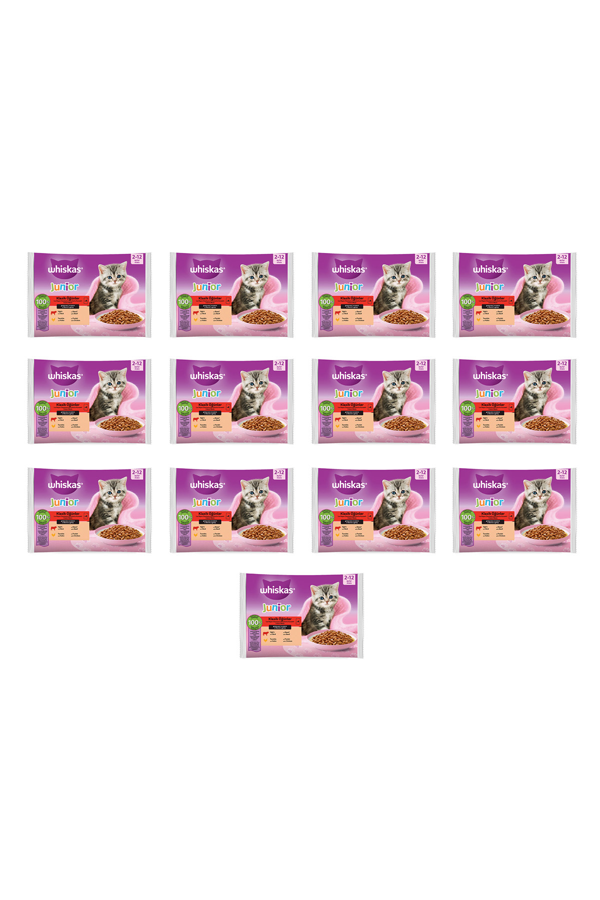 غذای تر بچه‌گربه ویسکاس Whiskas، ۳۴۰ گرم (۴×۸۵ گرم) 13X