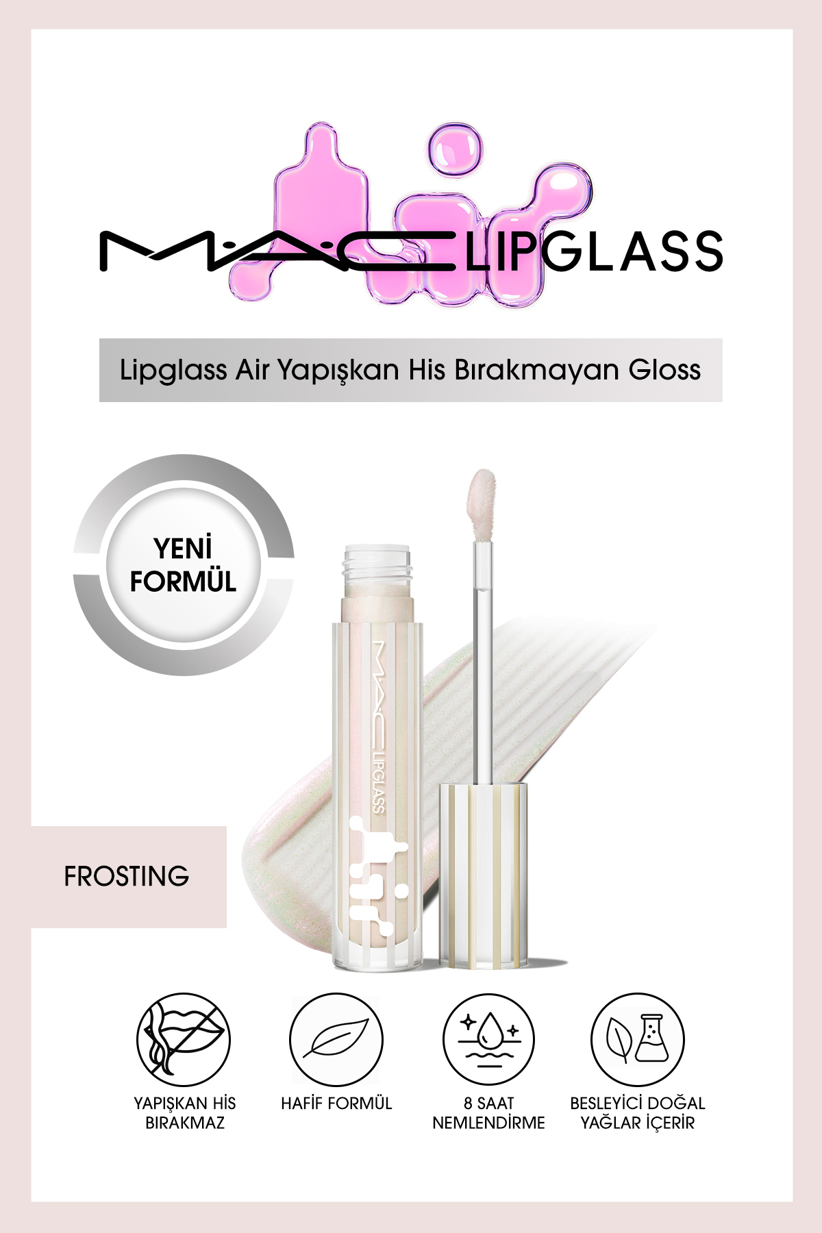 براق کننده لب هوای رژ یخ زدگی Mac