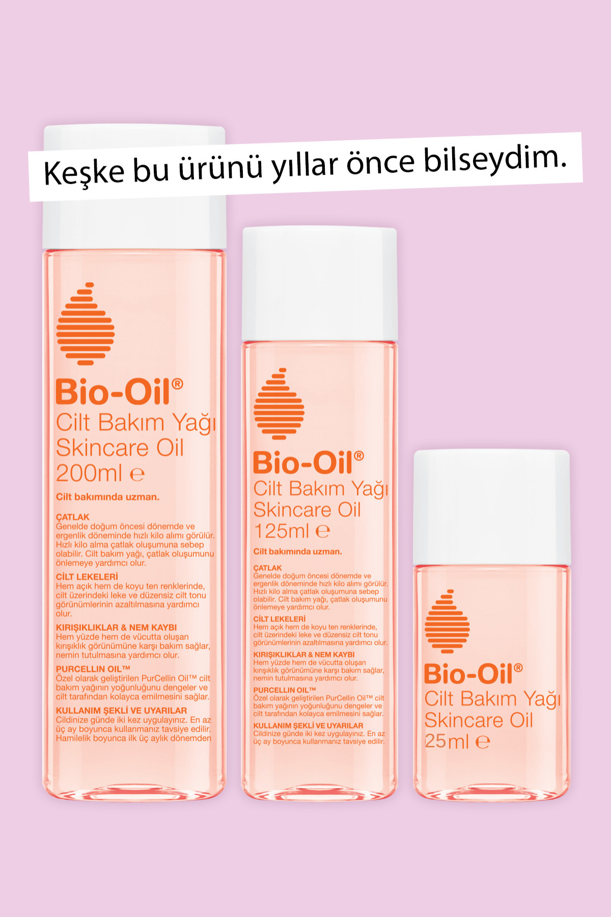 کرم ترک پوستی ضد قطره و روغن مراقبت از پوست مرطوب کننده 25 میل 3 قطعه Bio-Oil