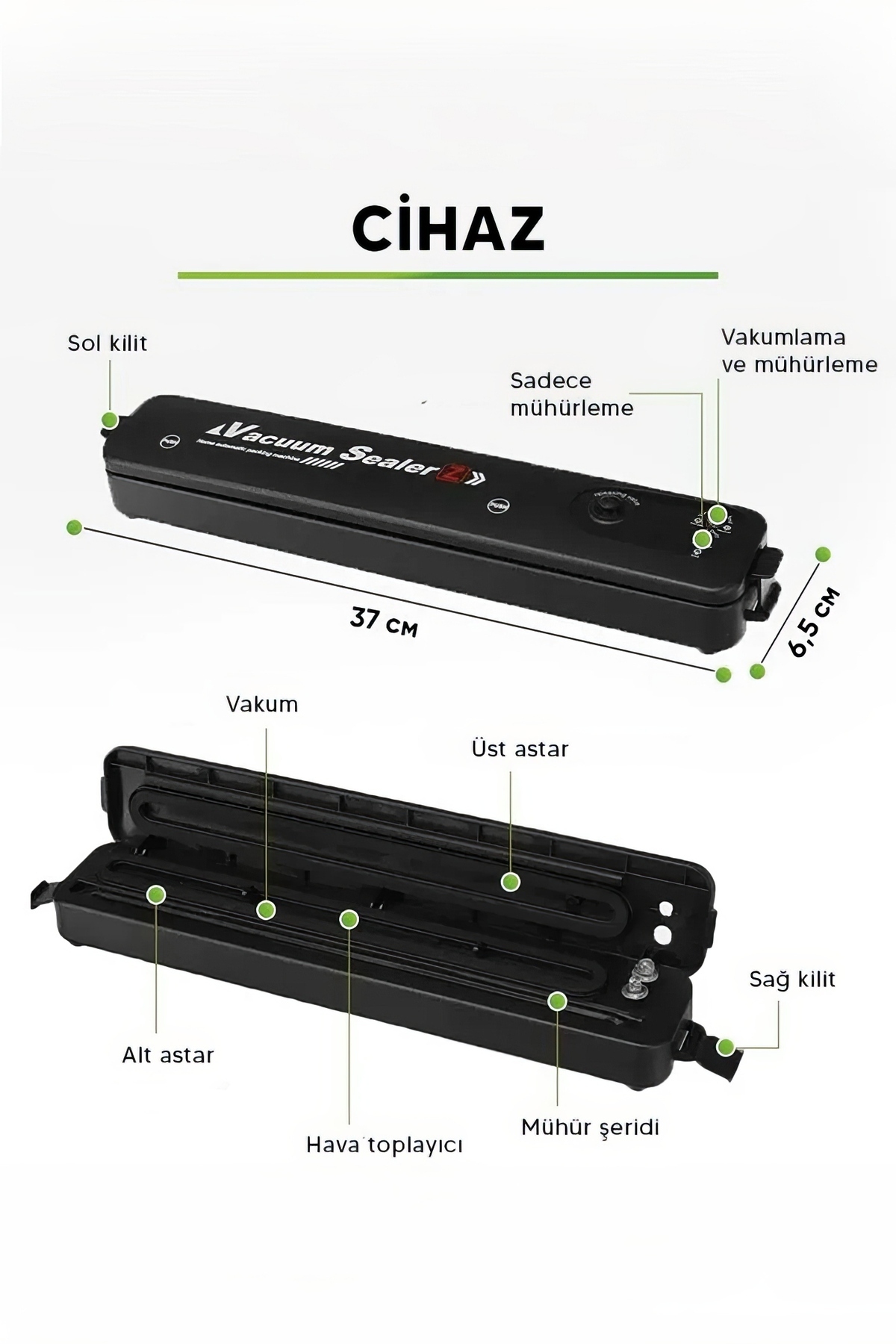 دستگاه وکیوم آب بندی غذا خانه و رستوران حفظ تازگی هدیه 10 کیسه اورجینال Vacuum Sealer