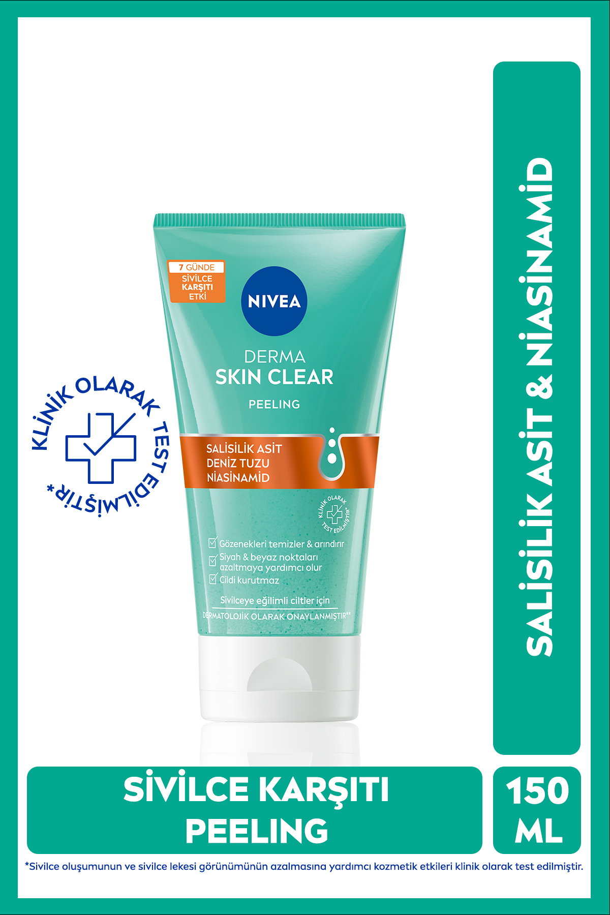 NIVEA پاک کننده صورت ضد آکنه Derma Skin Clear با پیلینگ 150 میلی لیتر