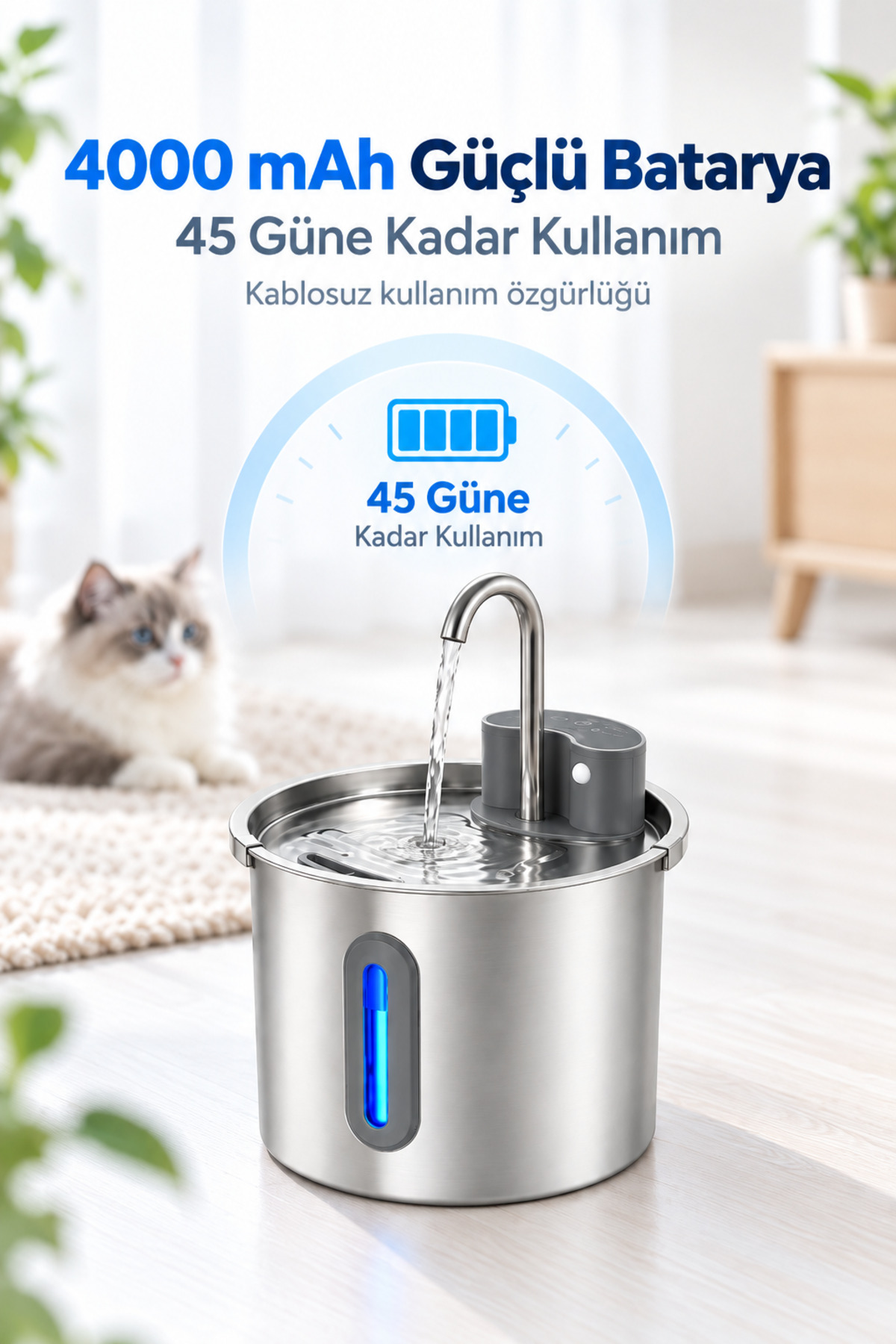 آبخوری فواره‌ای اتوماتیک گربه و سگ ماولت MAVLET مدل PS04006، ۲٫۲ لیتری 2.2L