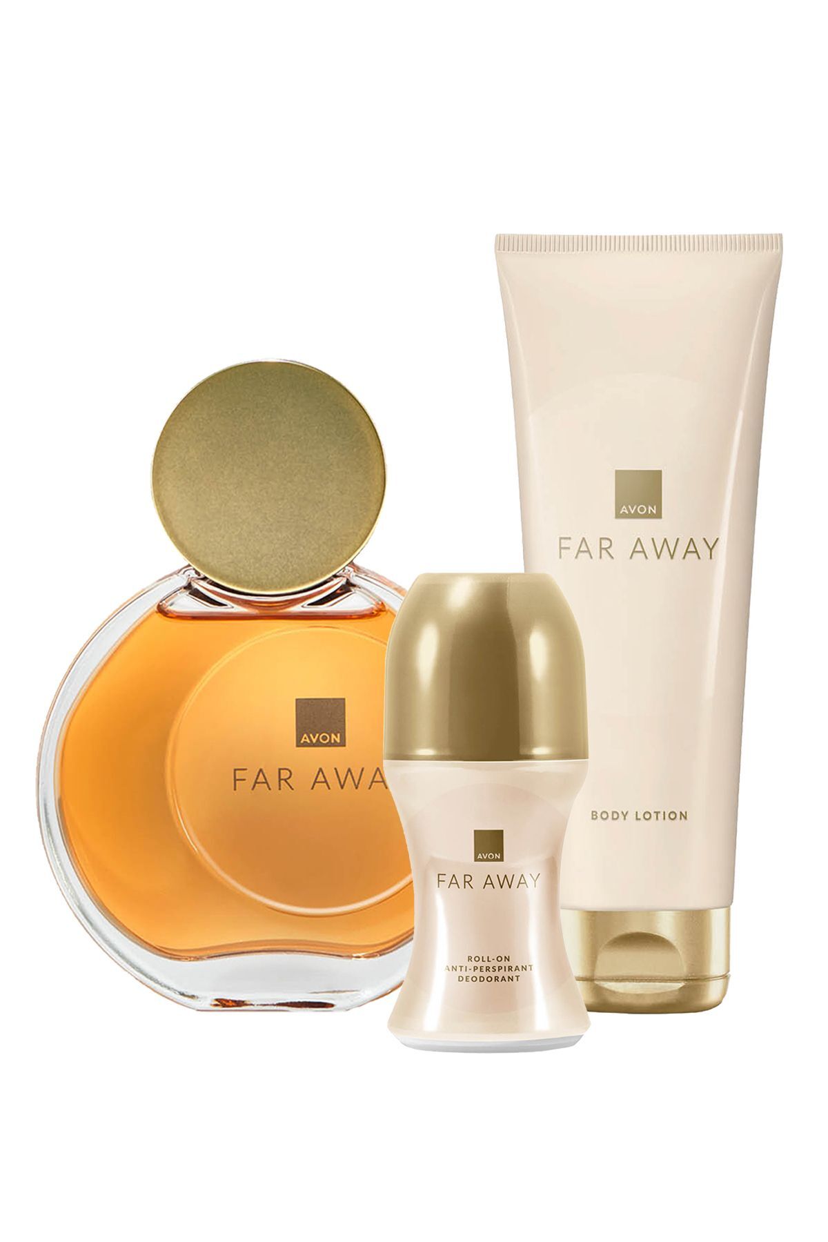 Avon عطر زنانه فراوی و بسته بندی لوسیون و رولون