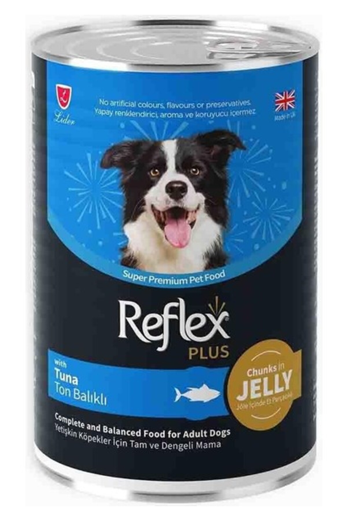 کنسرو غذای سگ رفلکس Reflex Plus با تکه‌های ماهی تن، ۴۰۰ گرم