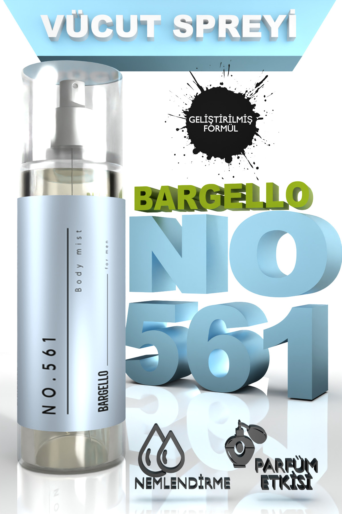 اسپری بدن مردانه 210 میلی‌لیتری مدل 561 با رایحه دلپذیر Bargello