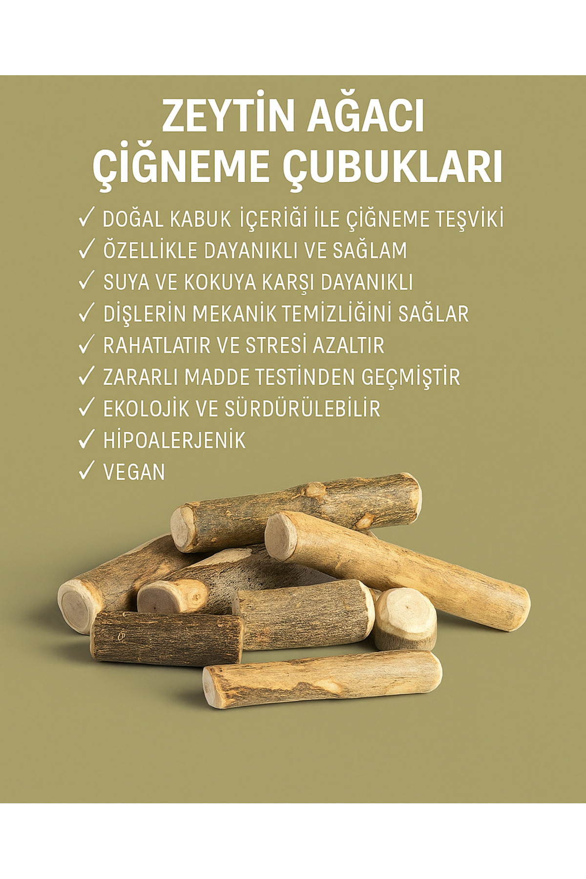 اسباب‌بازی جویدنی سگ هاوهاو Havhav، چوب طبیعی زیتون آغشته به روغن زیتون، سایز S چندرنگ