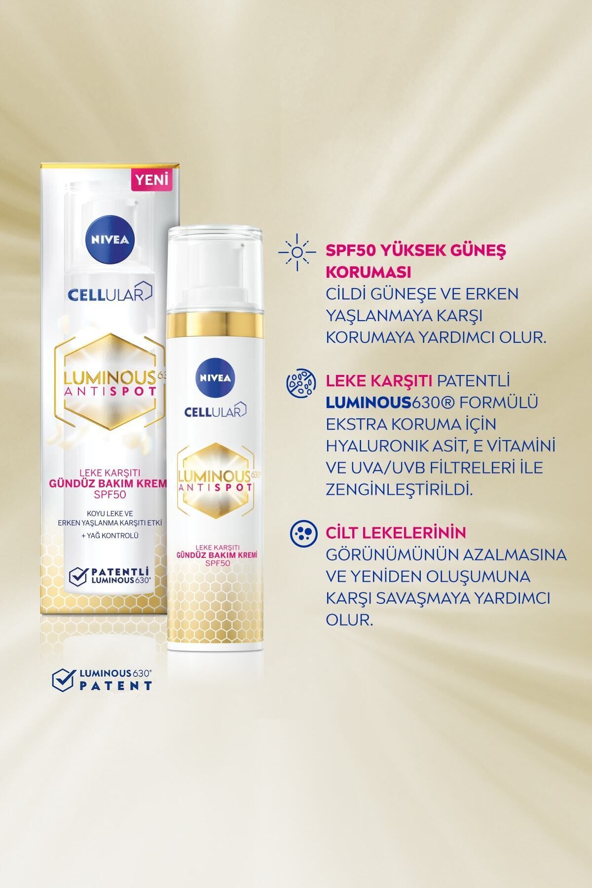 NIVEA ضد لکه کرم مراقبت روزانه با تأثیر ضد لکه فوق العاده: SPF 50 +