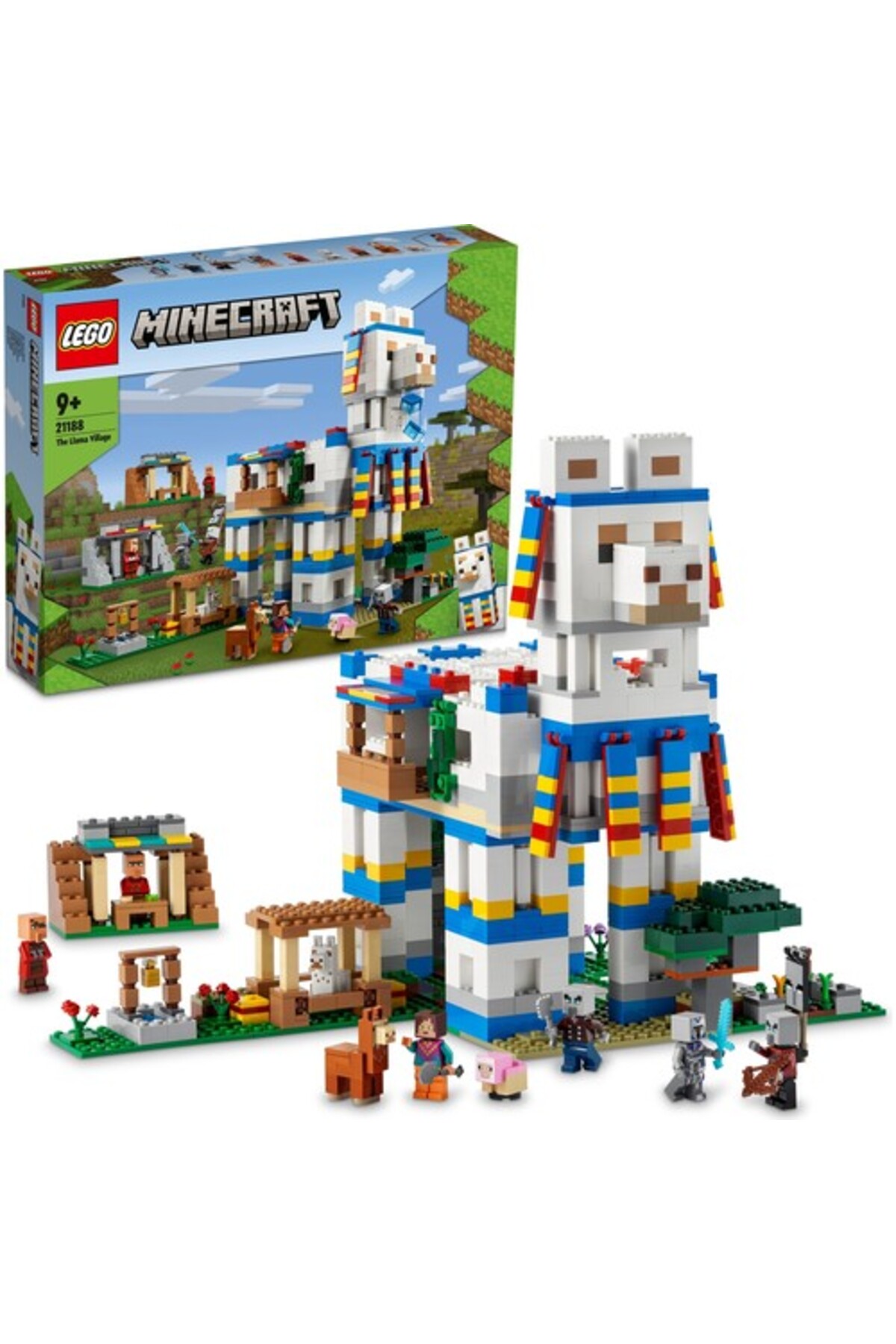 LEGO لگو ست ساختنی ماین کرافت لاما دهکده 21188 برای کودکان 9 سال به بالا (1252 عدد)