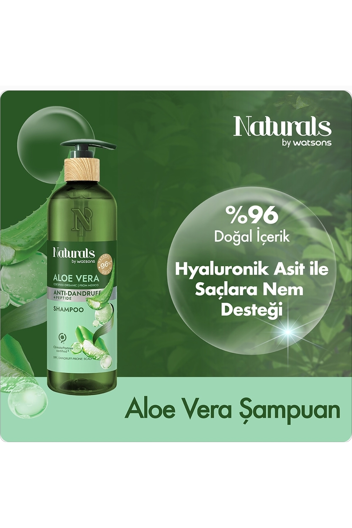 Naturals By Watsons شامپو آلوئه ورا 490 میلی لیتر