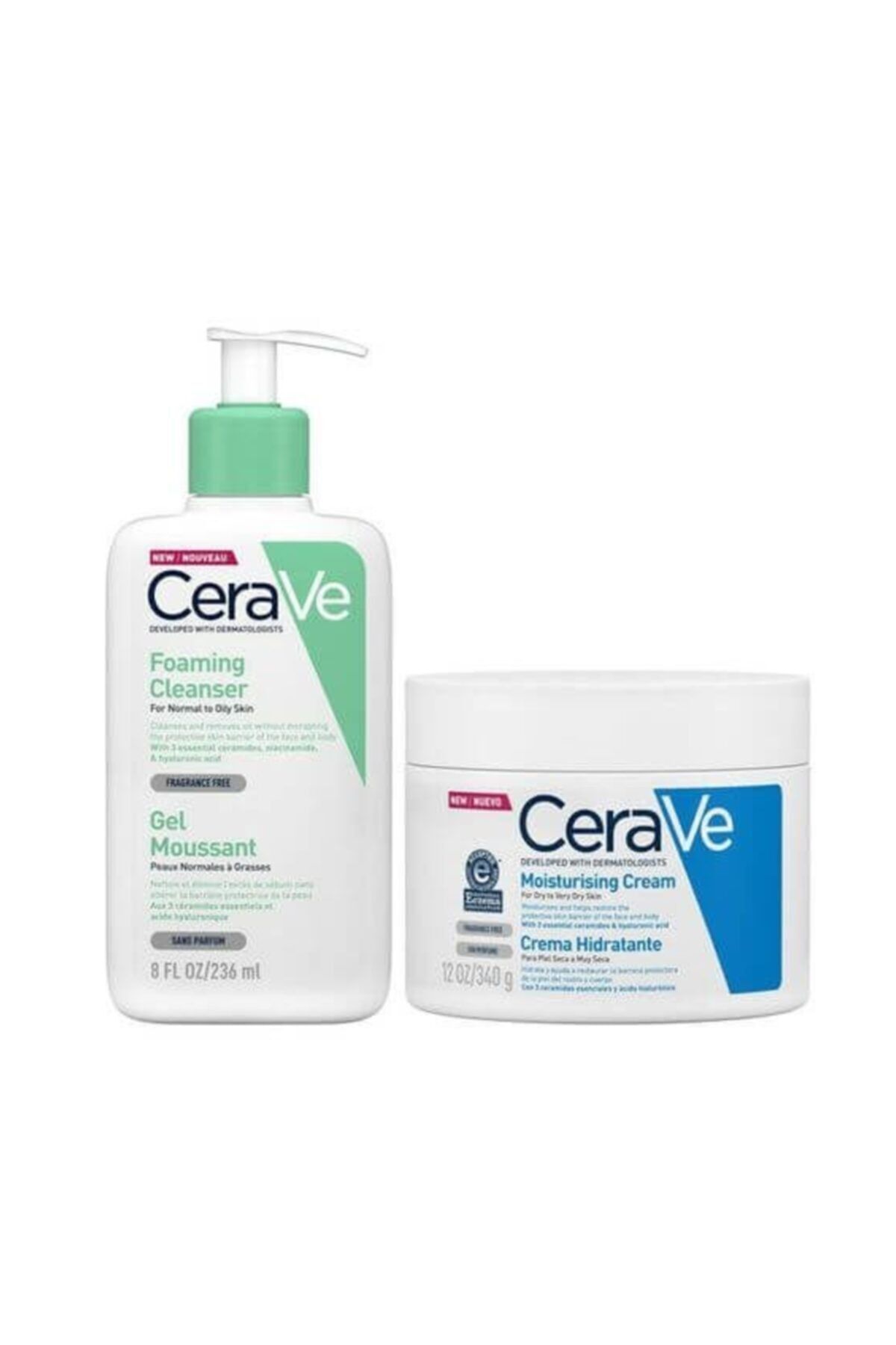 CeraVe مجموعه مراقبت از زمستانی با پاک کننده فومی 236 میلی لیتر و مرطوب کننده 340 گرم