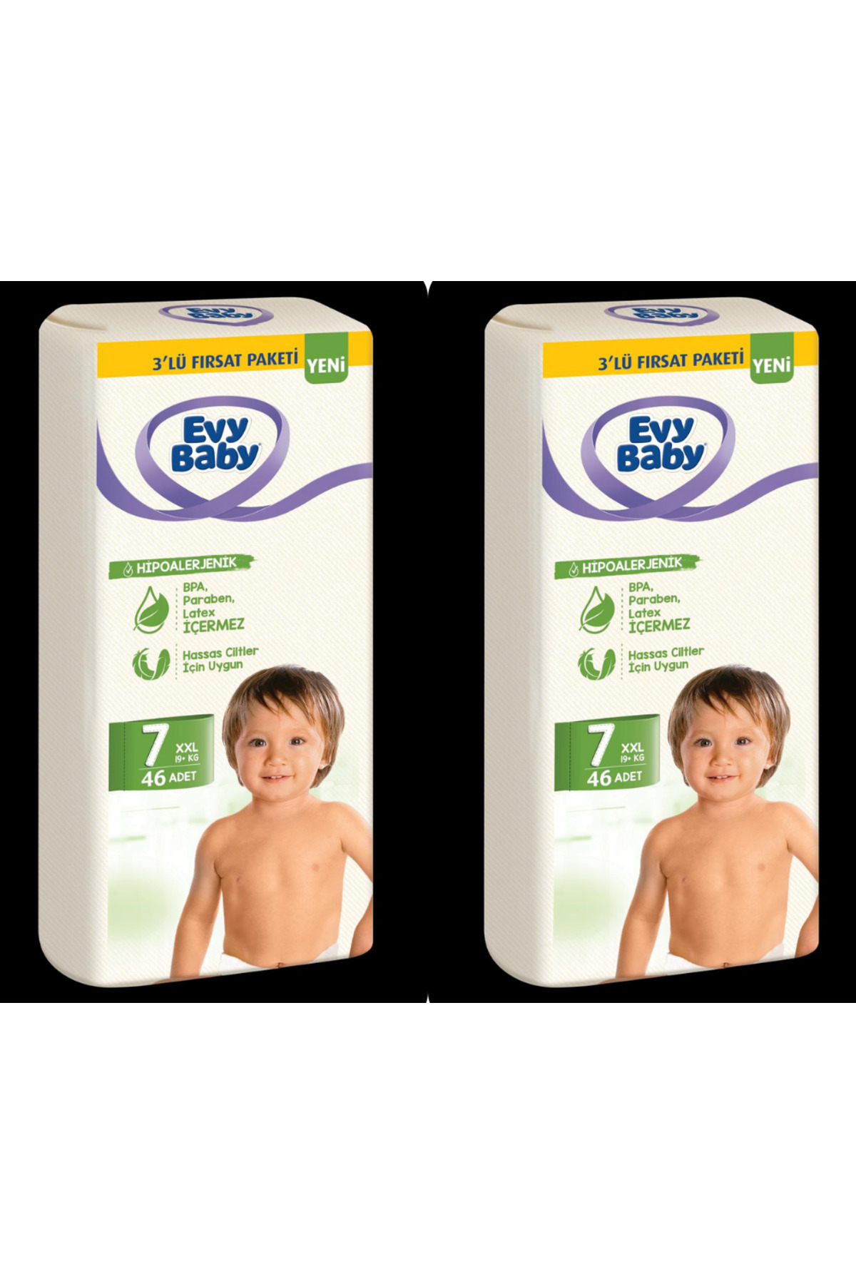 پوشک بچه سایز 7 XXL 92 عددی 19+ کیلوگرم اورجینال Evy Baby