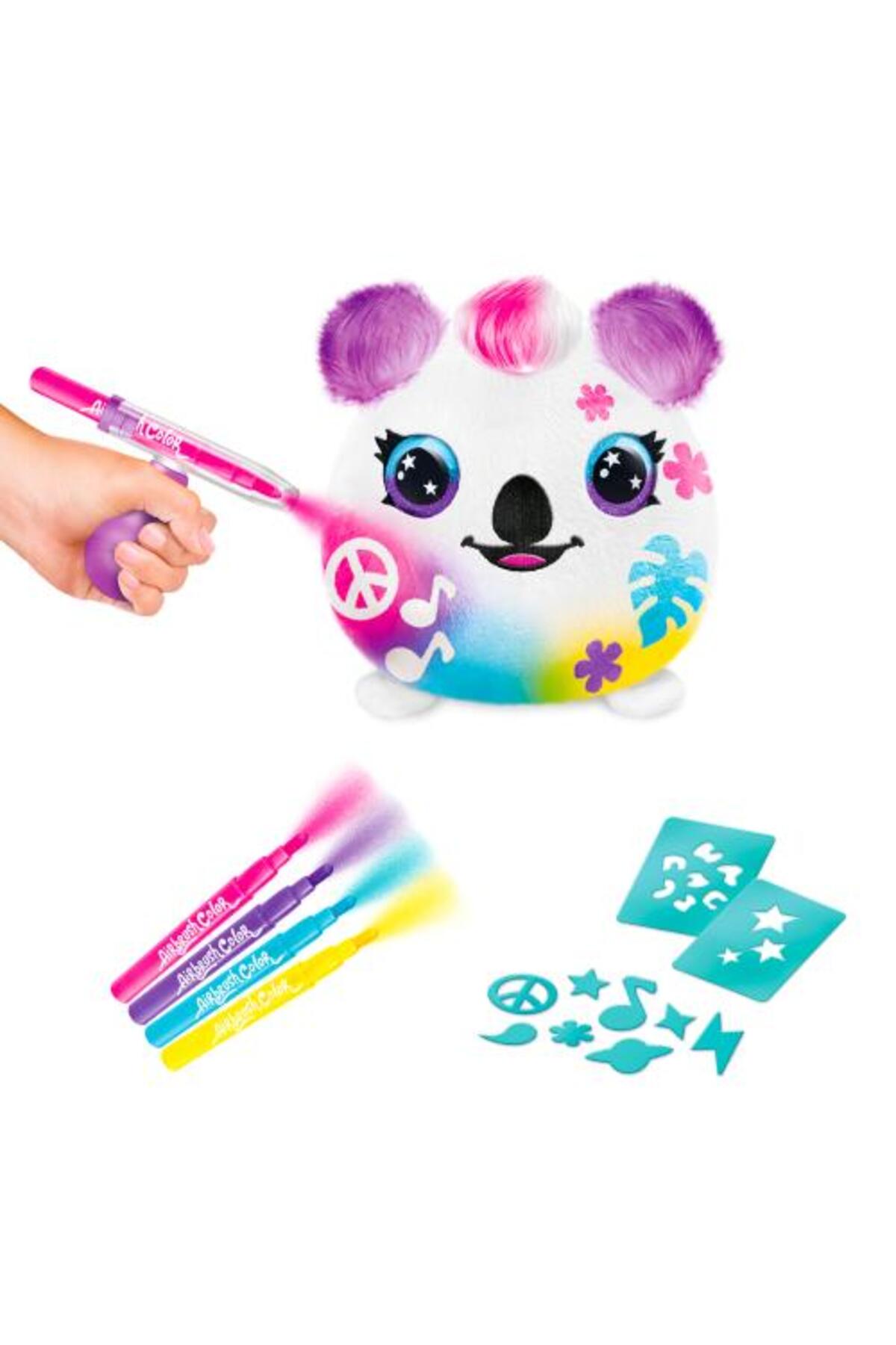 اسباب بازی های پشمی سطل رنگ ایربراش مخملی سورپرایز SQUISHY KOALA Mega