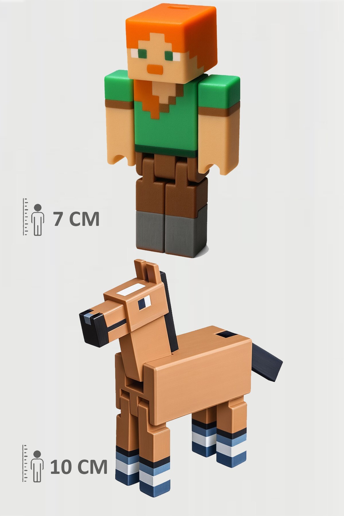 اسباب بازی های فیگور دیگر مشترک متحرک MINECRAFT ALEX و HORSE SET FigürDizayn