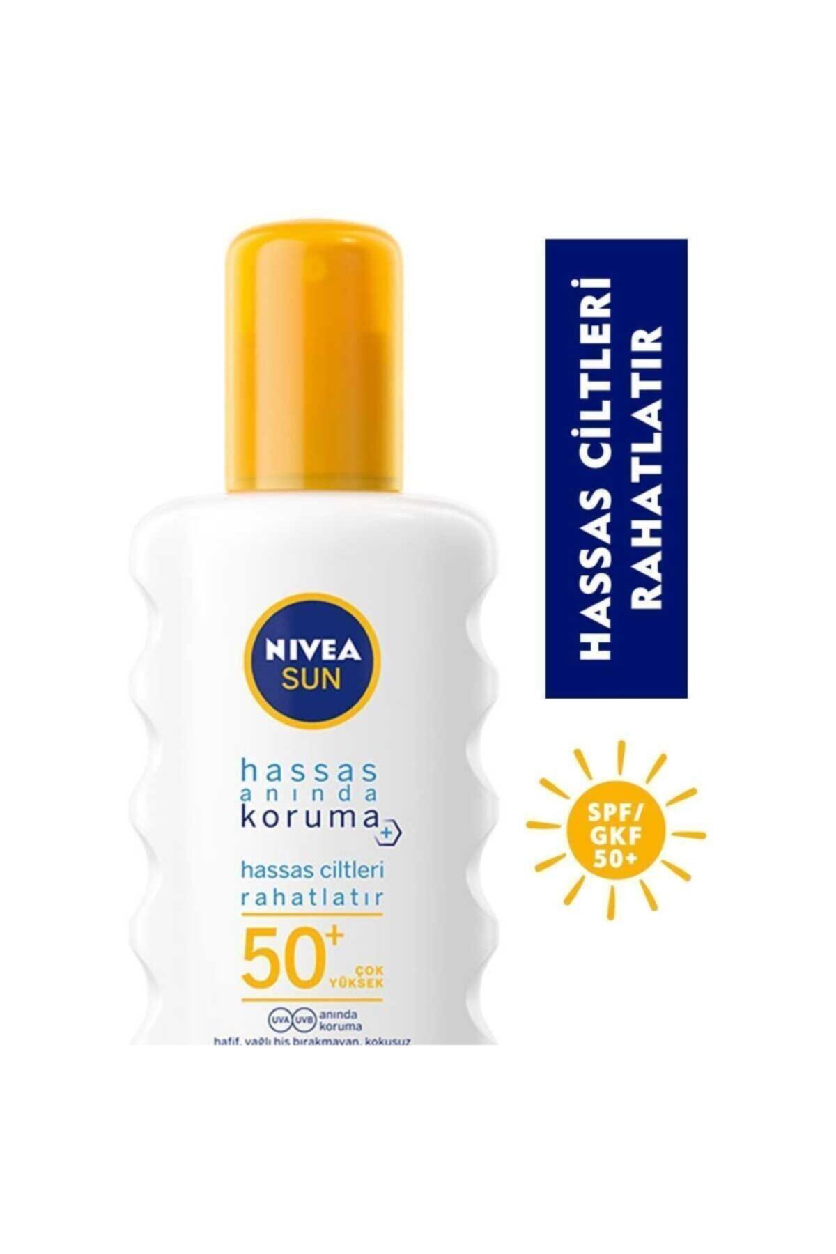 NIVEA استفاده از اسپری ضد آفتاب SPF 50 برای پوست حساس 200 میلی لیتر