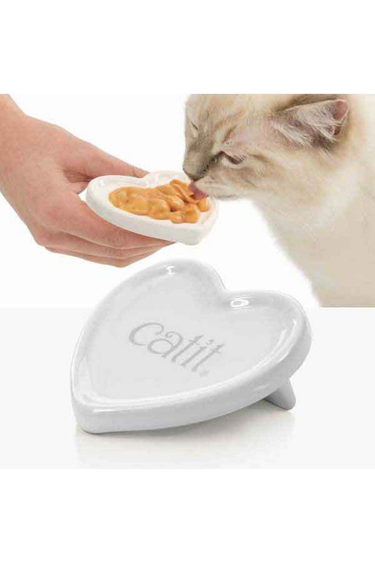 ظرف سرامیکی قلبی Hagen Creamy برای تشویقی مایع کاتیت Catit چندرنگ