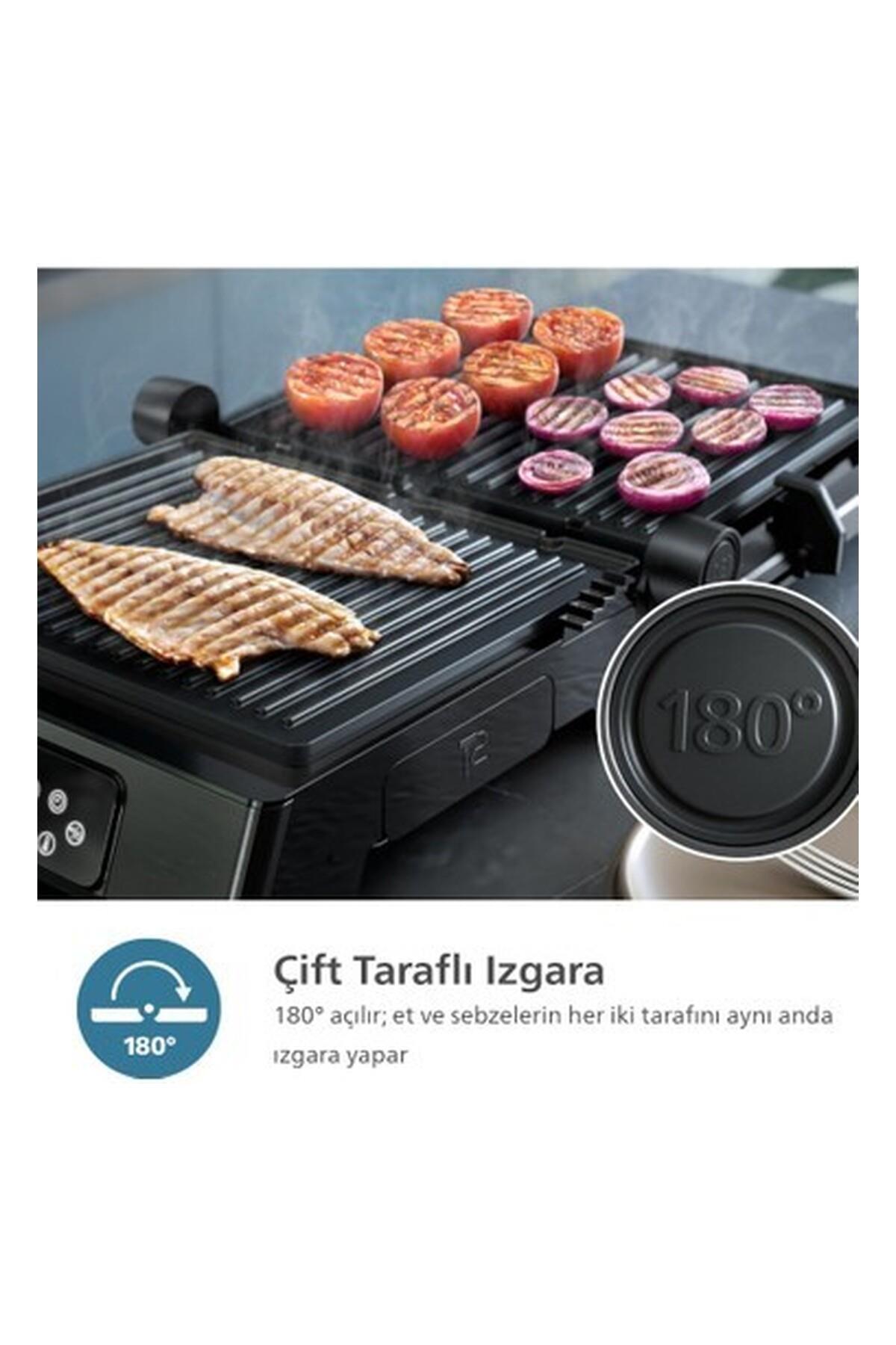 دستگاه ساندویچ و تست گریل توستر سری 7000 8 برنامه از پیش تعیین شده دماسنج غذا HD6307 70 اورجینال Philips