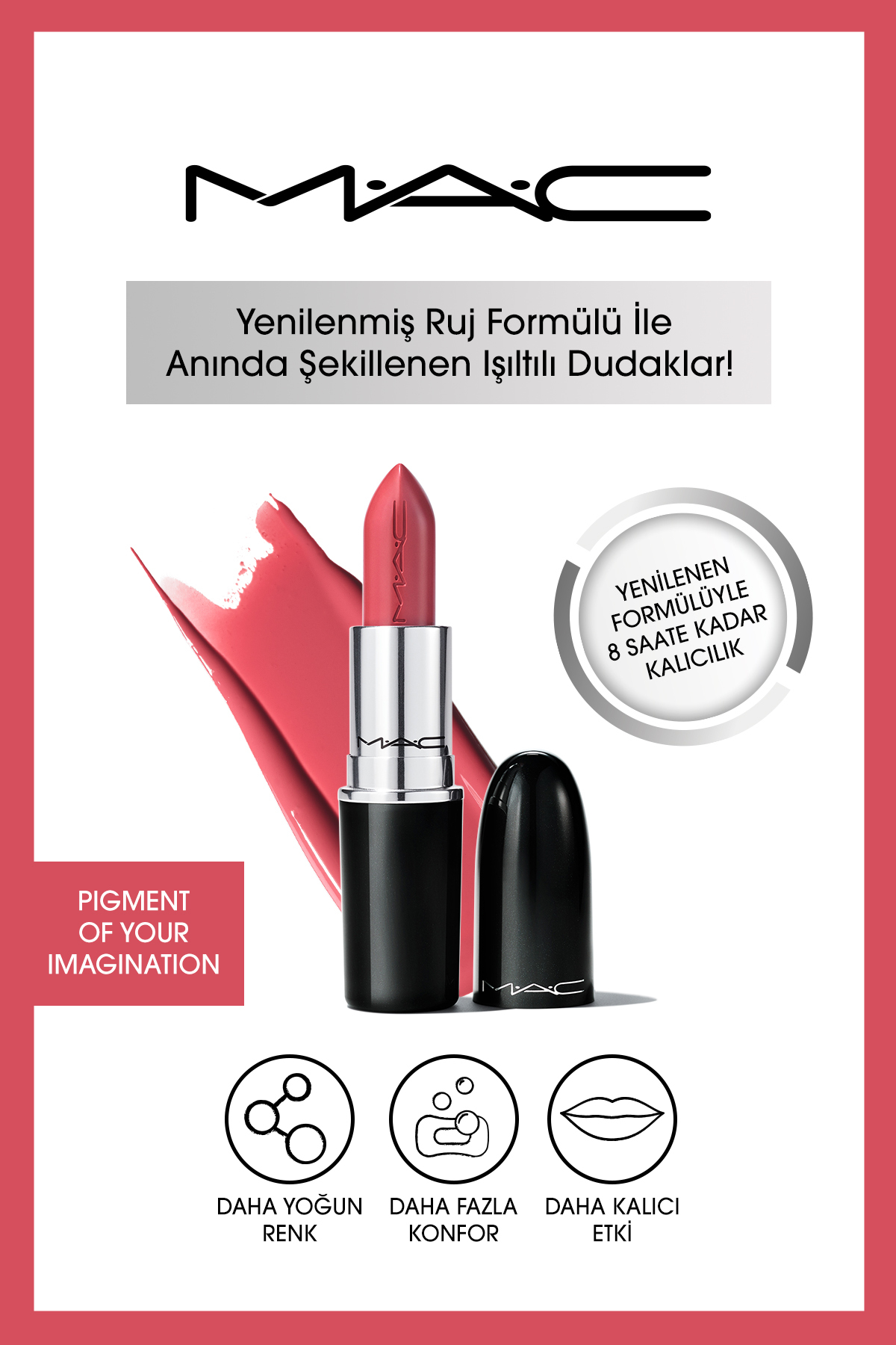 Mac رژلب شفاف براق لاسترگلاس پیگمنت تخیل شما