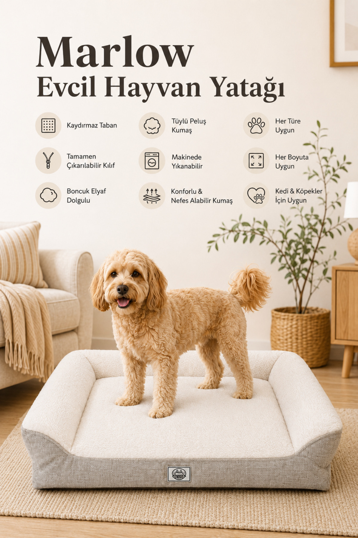 جای خواب گربه و سگ جونگولیکا پت پروداکتس Jungolica Pet Products Marlow، مدل JPP98 بژ