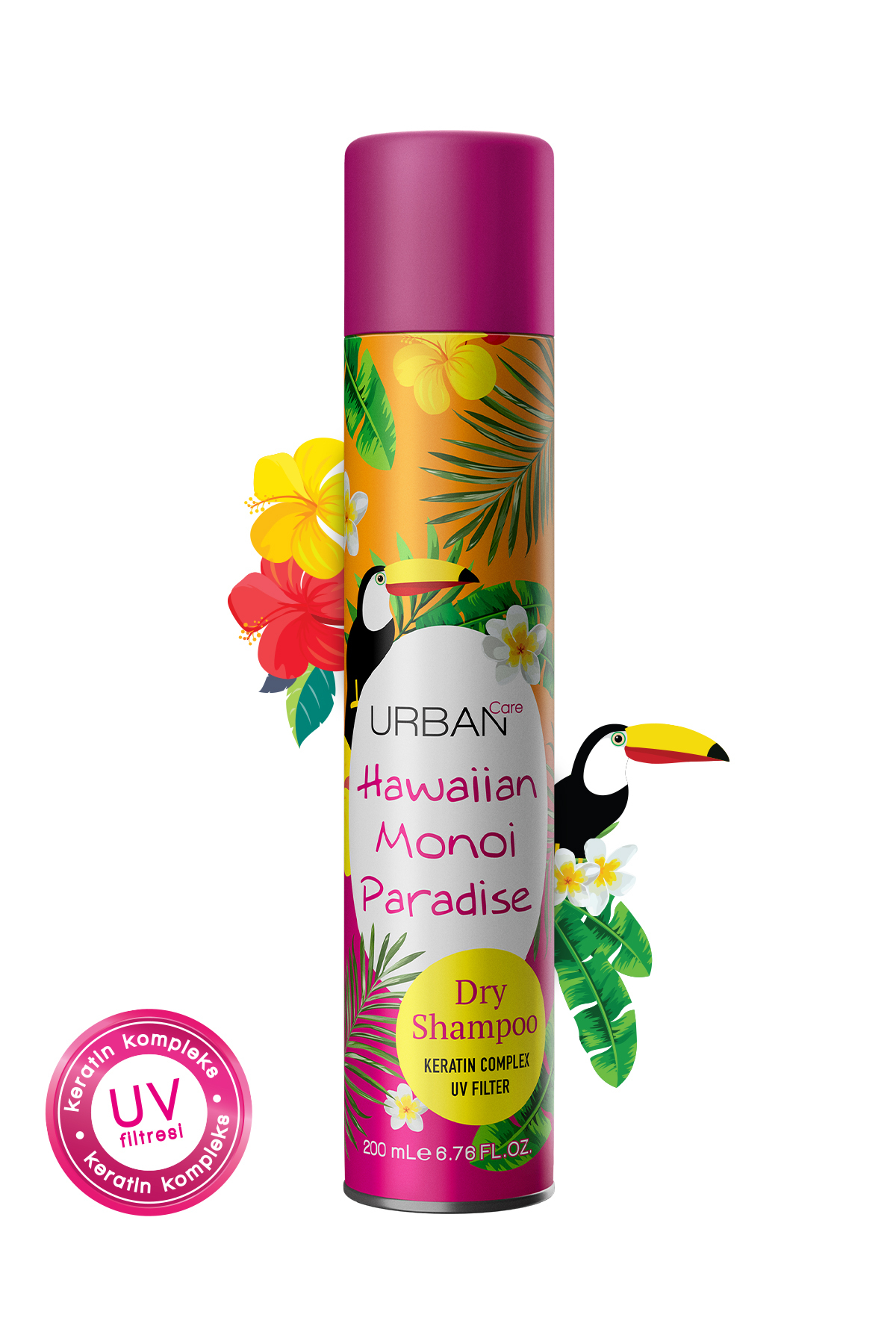 شامپوی خشک وگان با محافظ UV مدل Hawaiian Monoi Paradise حجم 200 میلی لیتر Urban Care