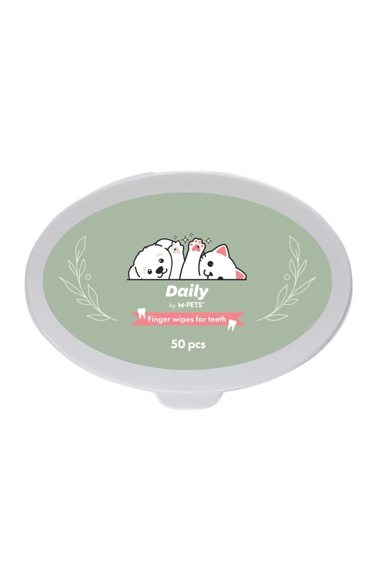 پد انگشتی تمیزکننده دندان گربه و سگ ام‌پتس M-PETS Daily، بسته ۵۰ عددی
