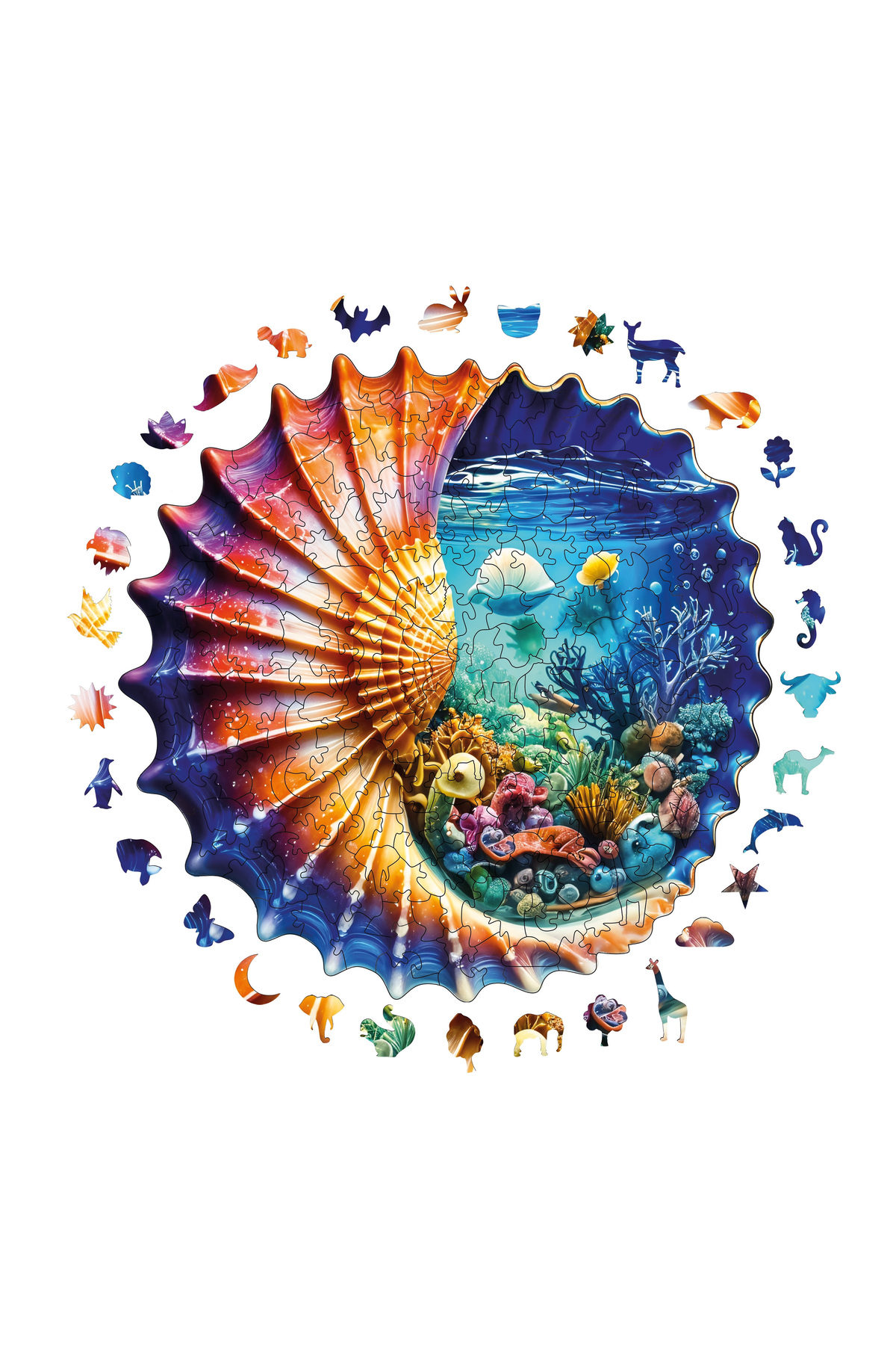 پازل چوبی اقیانوس در صدف 240 قطعه 29X29 سانتی متر از ترکیه WePuzzleUp
