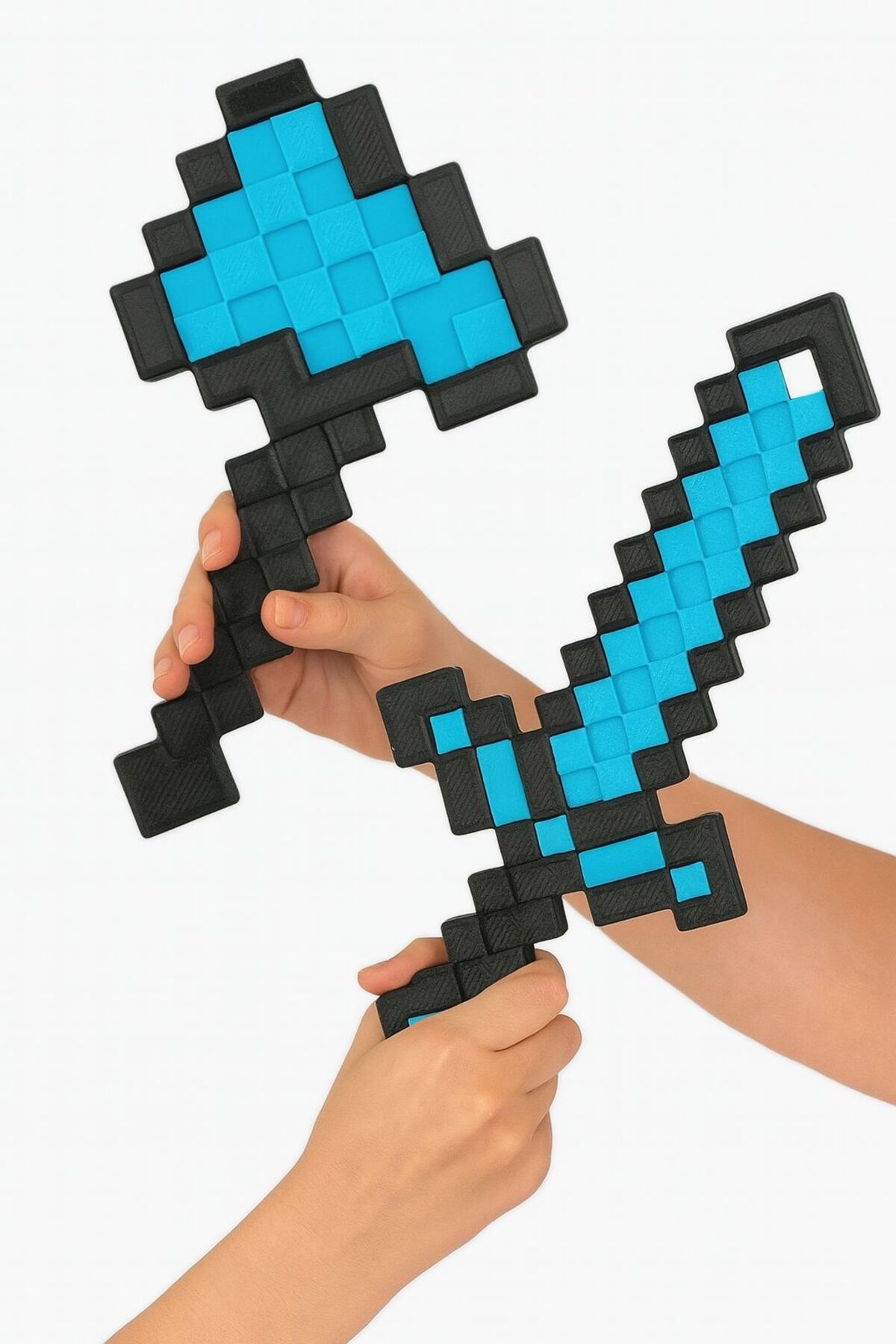 فیگور MINECRAFT SWORD PICKAXE AXE TRIPLE DIAMOND SET 22CM FIGURE Modeltek