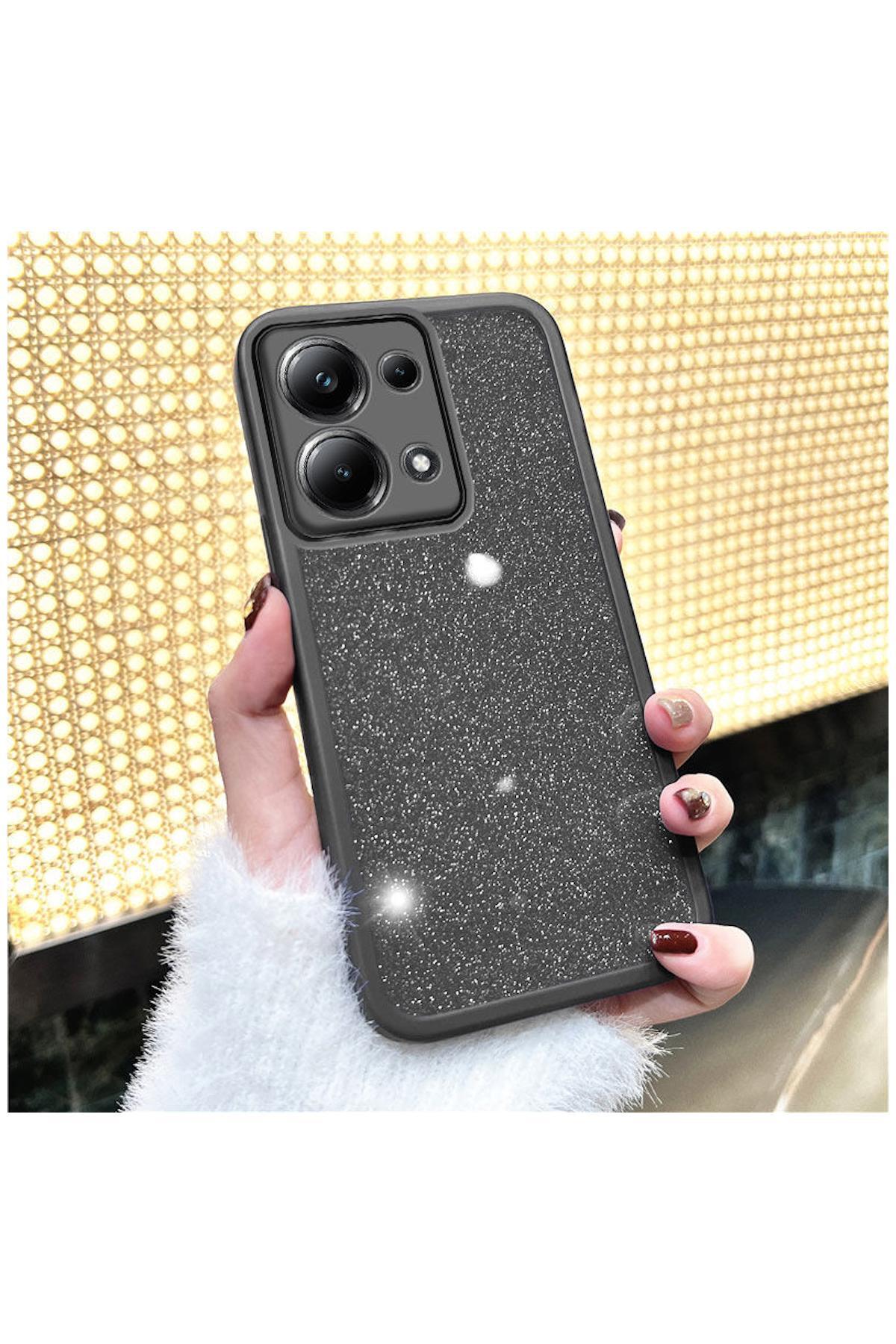 کاور و قاب کیس سازگار شیائومی POCO M6 PRO سیلیکونی ZEBANA SPARKLE مشکی با محافظ لنز دوربین اورجینال Zebana