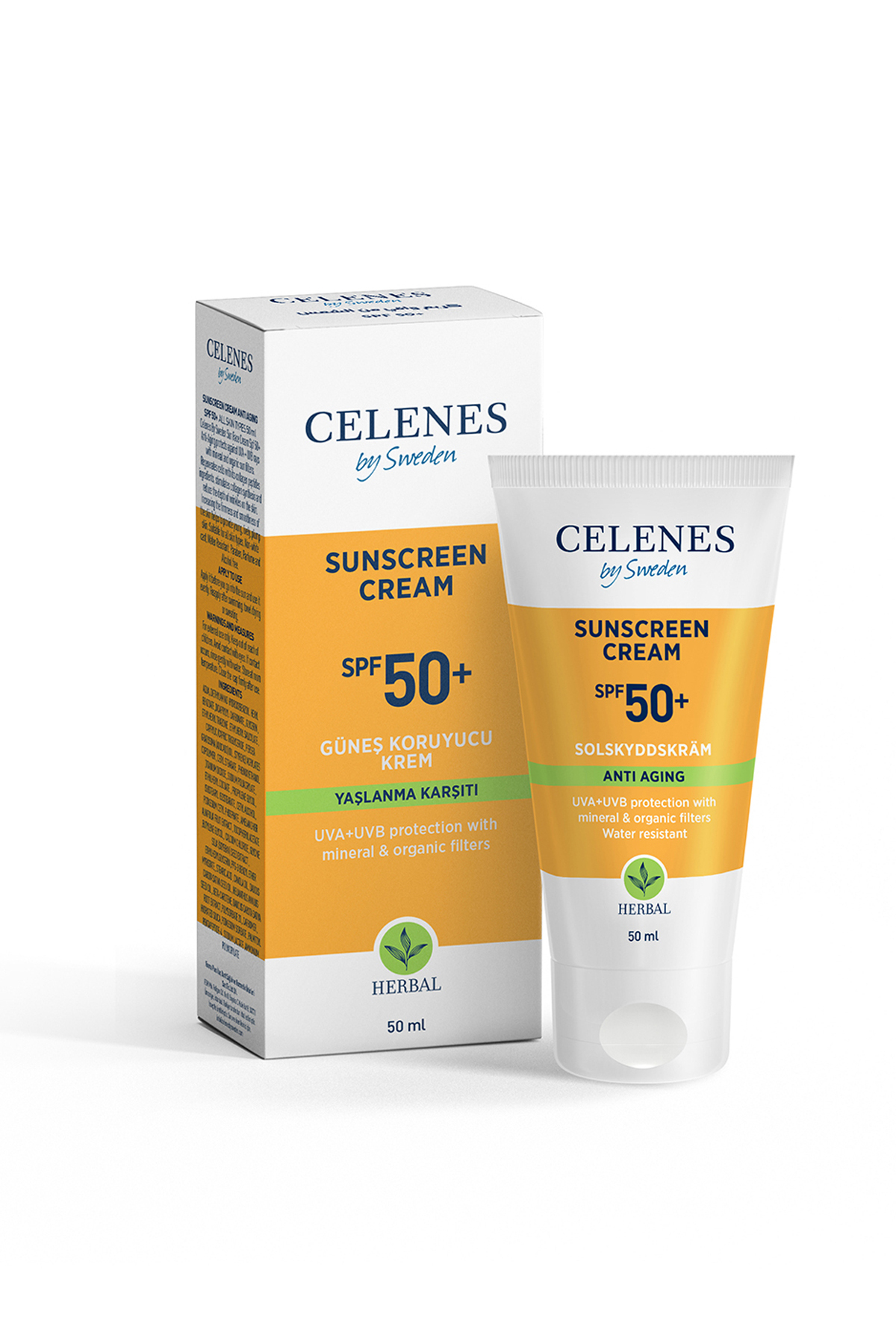 کرم ضد آفتاب صورت توسط پیری گیاهی سوئد 50 SPF ML Celenes by Sweden