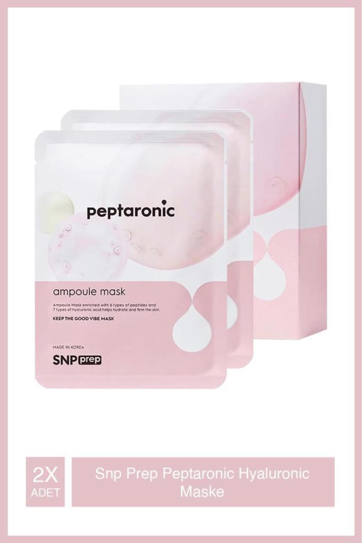 ماسک ورقه‌ای صورت اس‌ان‌پی SNP Prep Peptaronic Hyaluronic، بسته ۲ عددی