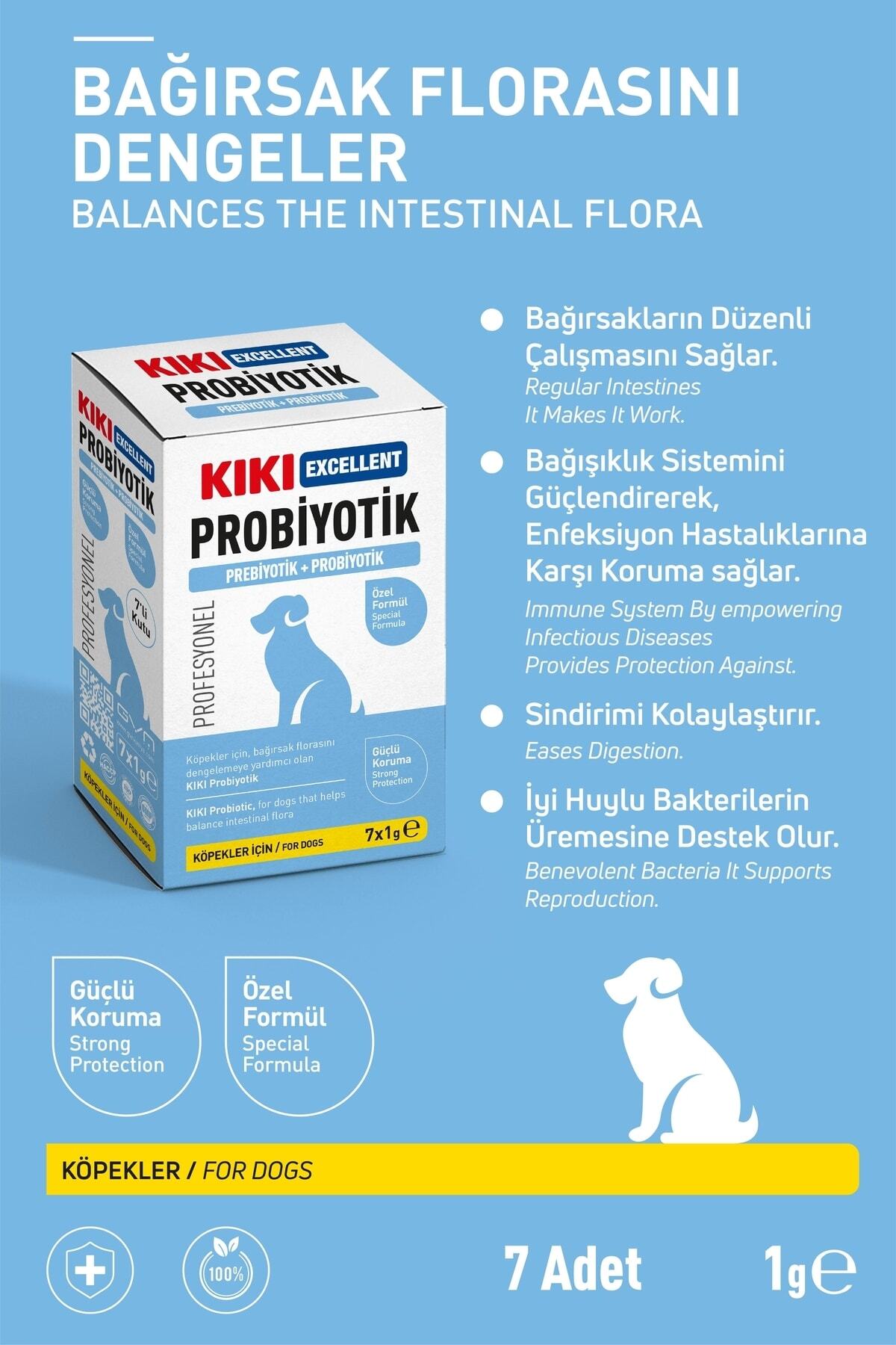 ساشه پروبیوتیک و پری‌بیوتیک سگ کیکی اکسلنت Kiki Excellent، ۱ گرم، ۷ عددی، مدل KD111B7