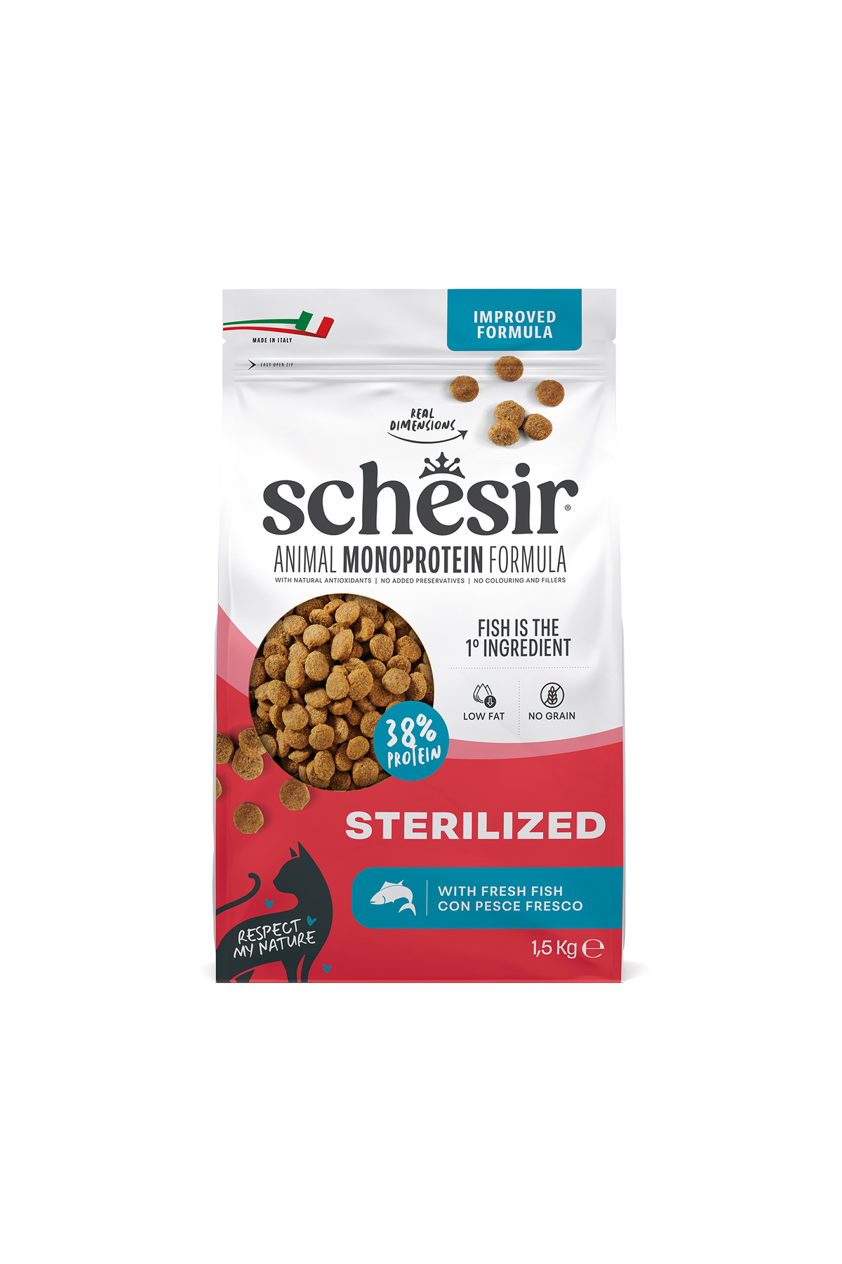 غذای خشک گربه شسیر Schesir Monoprotein با ماهی، ۱٫۵ کیلوگرم 1,5 kg