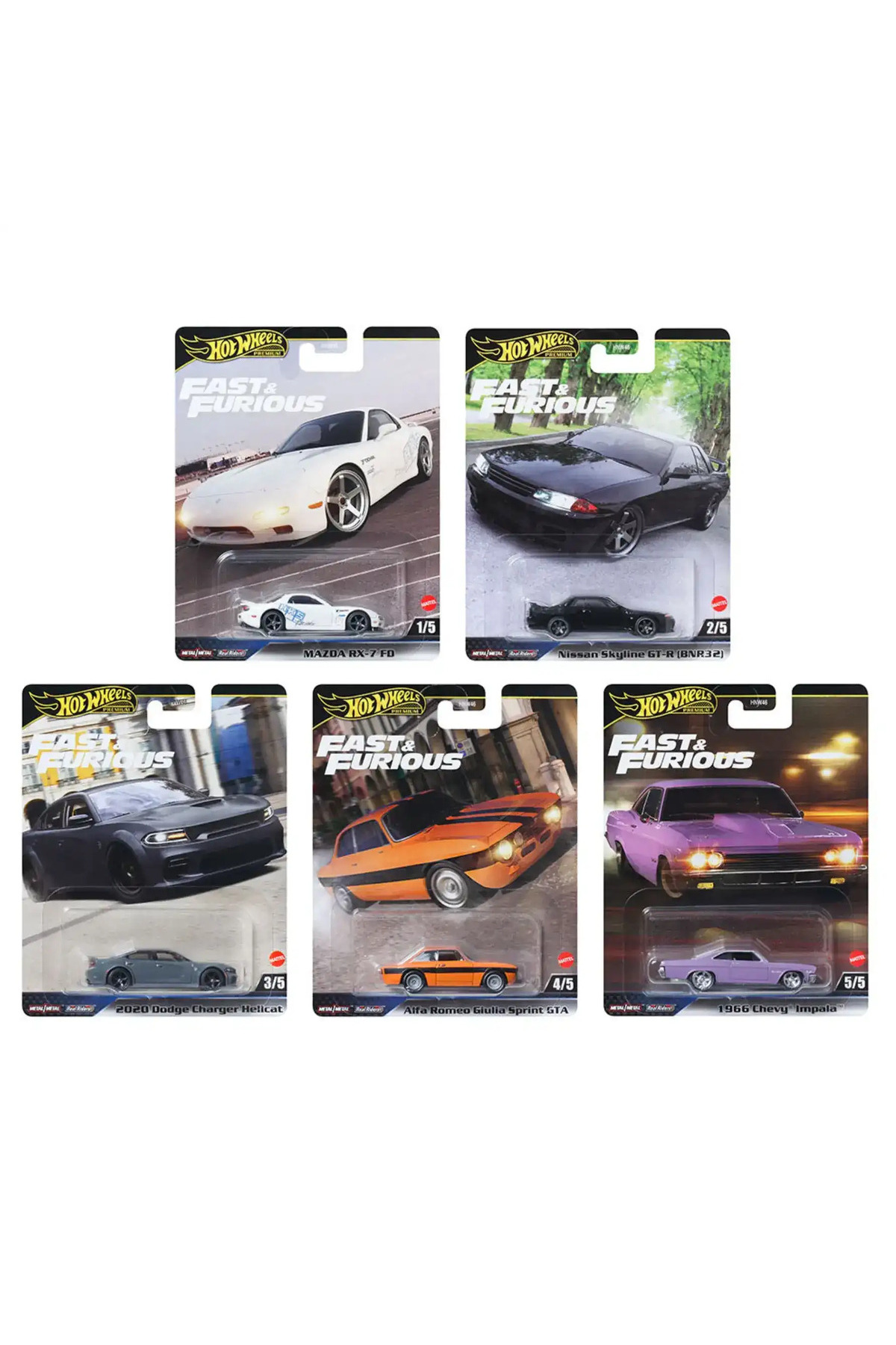 ماشین اسباب بازی خودروهای پریمیوم سریع و خشمگین HNW46 979K از ترکیه HOT WHEELS