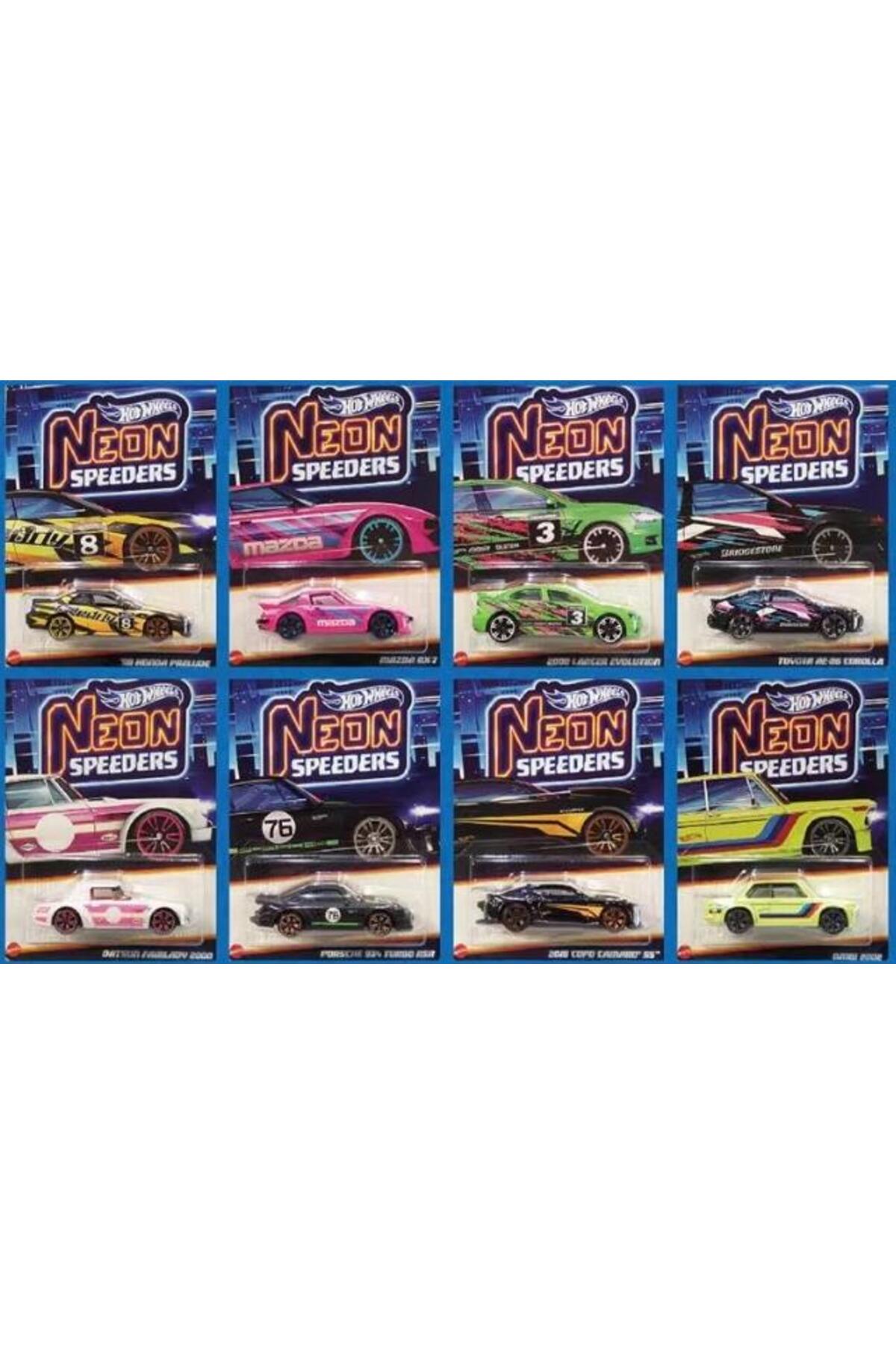 ماشین اسباب بازی ست 8 تکه نئون اسپیدرز HLH72 از ترکیه HOT WHEELS