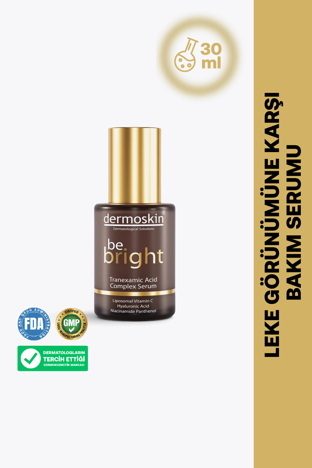 Dermoskin روشن کننده سرم مرکب ترانزامیک اسید بی برایت 30 میلی لیتر