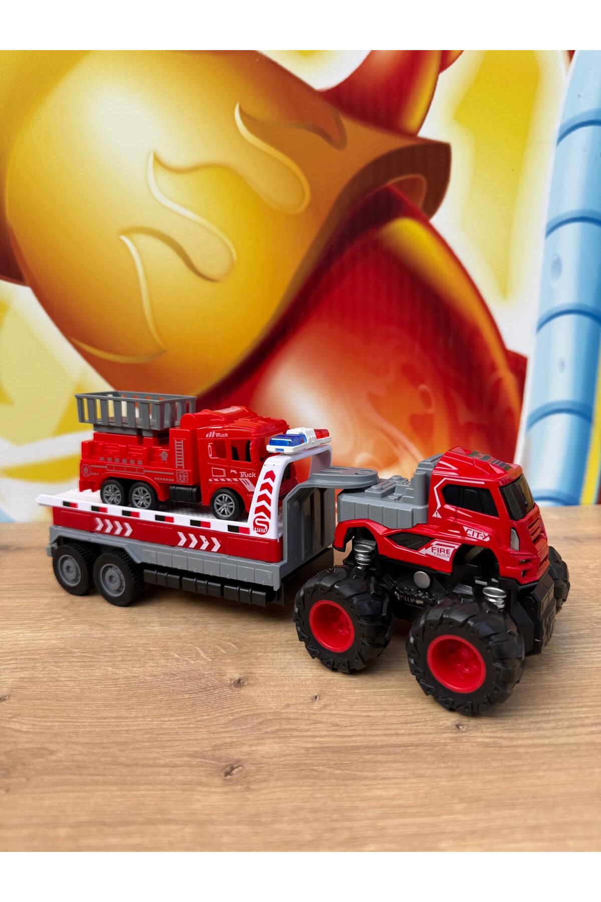 ماشین اسباب بازی مجموعه آتش نشانی 4X4 اصطکاکی دایکاست scntoys