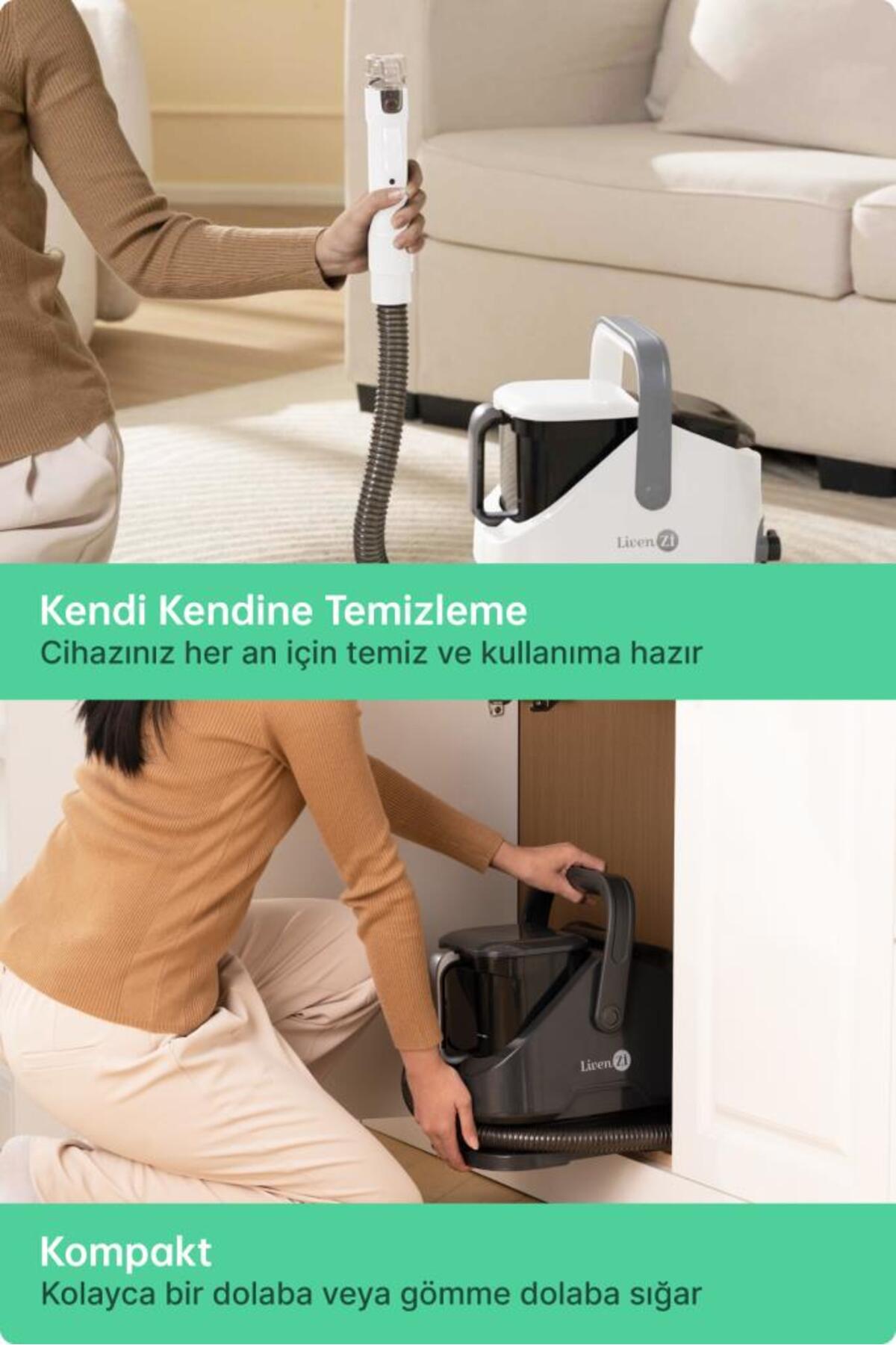 دستگاه شست‌وشوی مبل و فرش و لکه‌بر لیونزی Livenzi JJB-737-II، سفید
