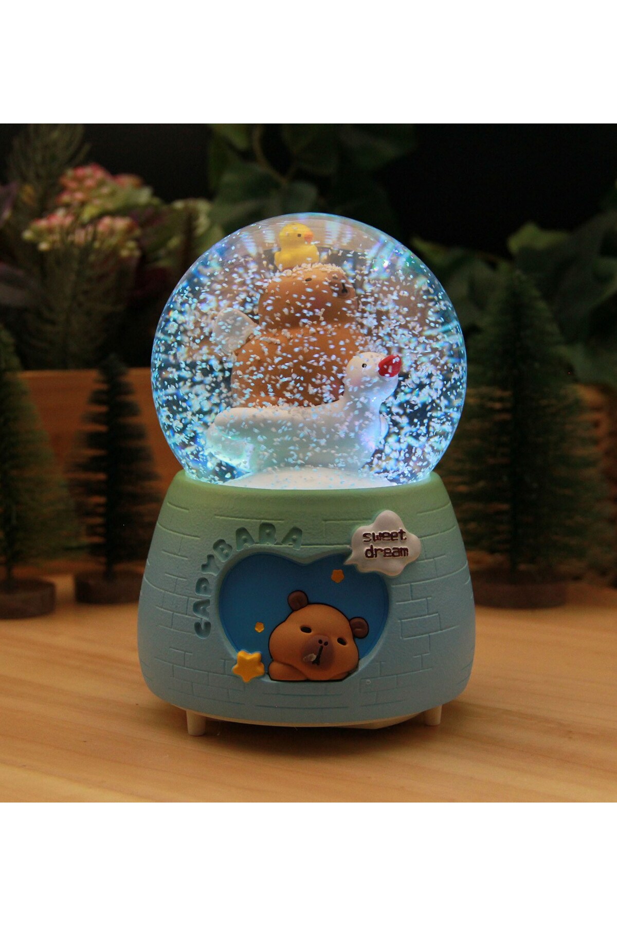 گوی برفی CAPYBARA MEGA SIZE SNOW GLOBE با موتور چراغ ها و MUSIC B از ترکیه HEDİYEBİZİZ