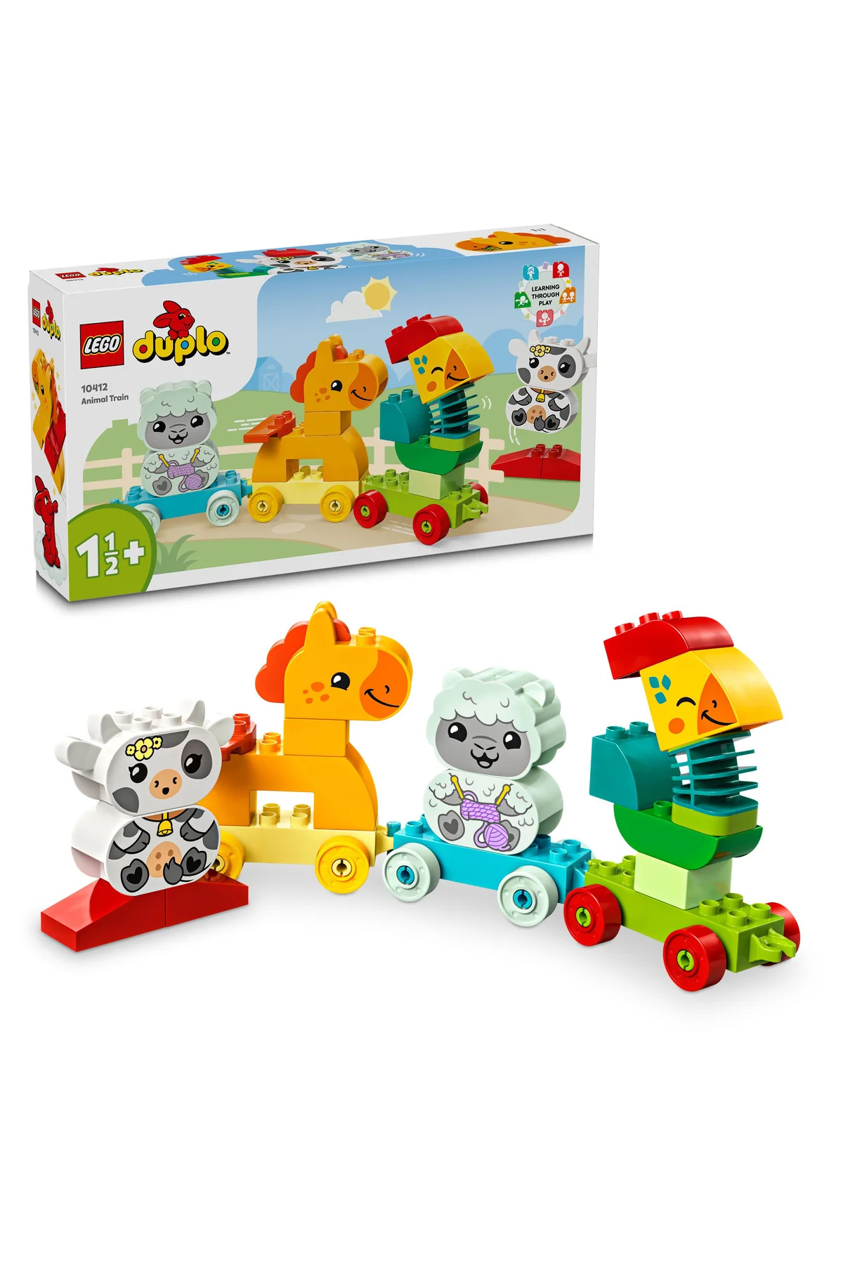 لگو و اسباب بازی های ساخت محور ® DUPLO® MY FIRST ANIMAL TRAIN 10412 مجموعه ساختمان آموزشی با قطار چرخدار 1 2 19P اورجینال LEGO